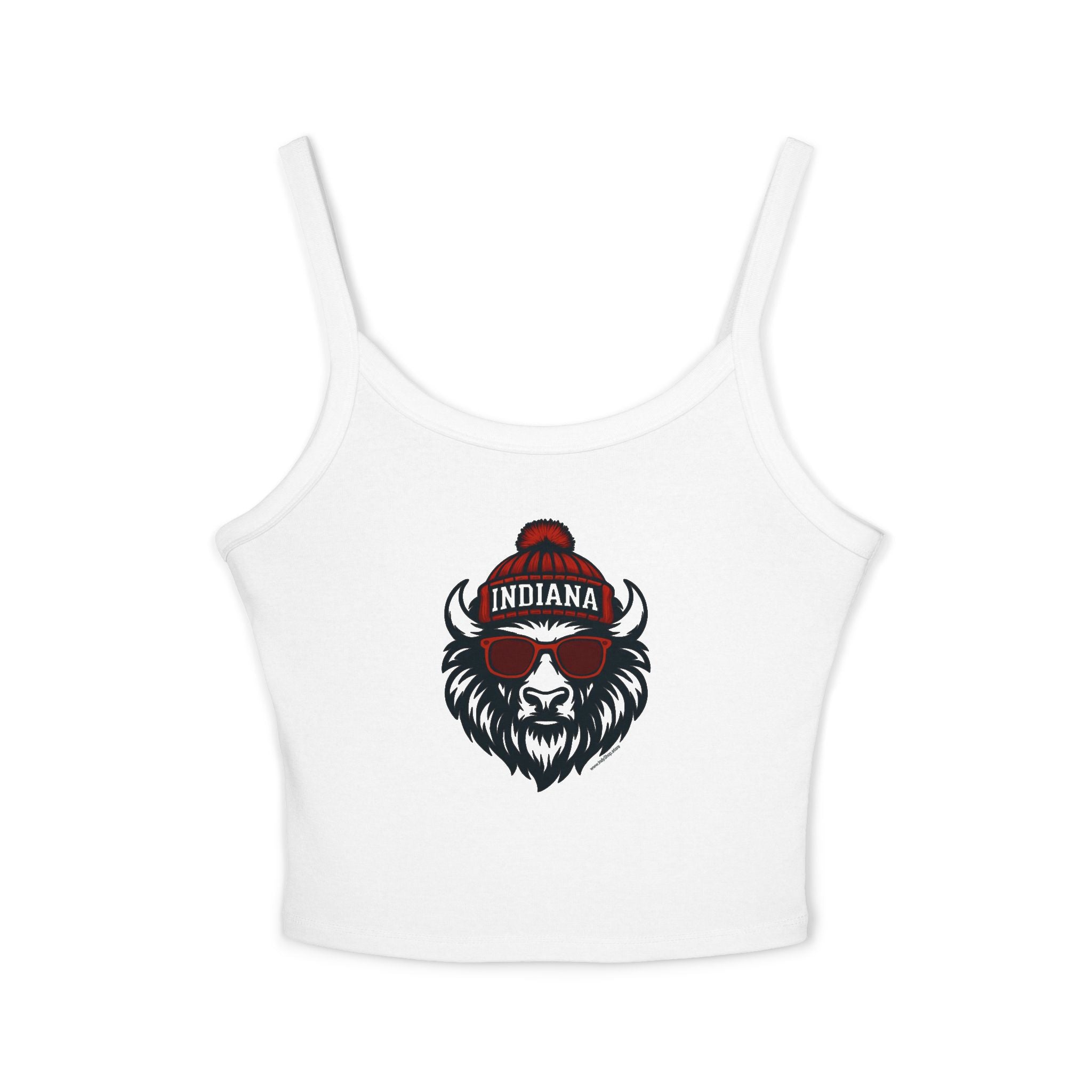Indiana Hoosiers Bison Women's Tank Top | Spaghetti Strap Tank Top | Bison with Glasses and Hat