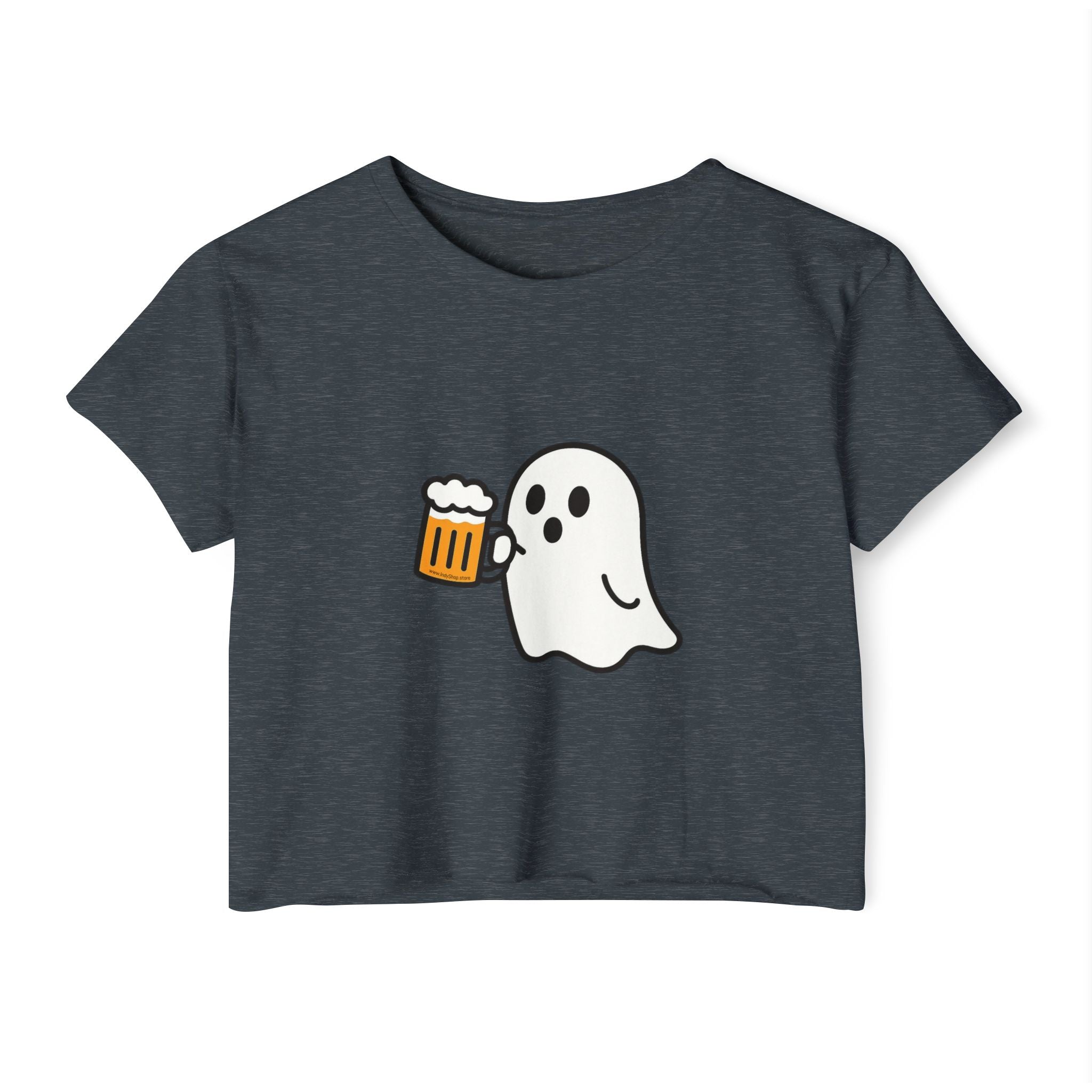 Ghost with Beer Crop Top