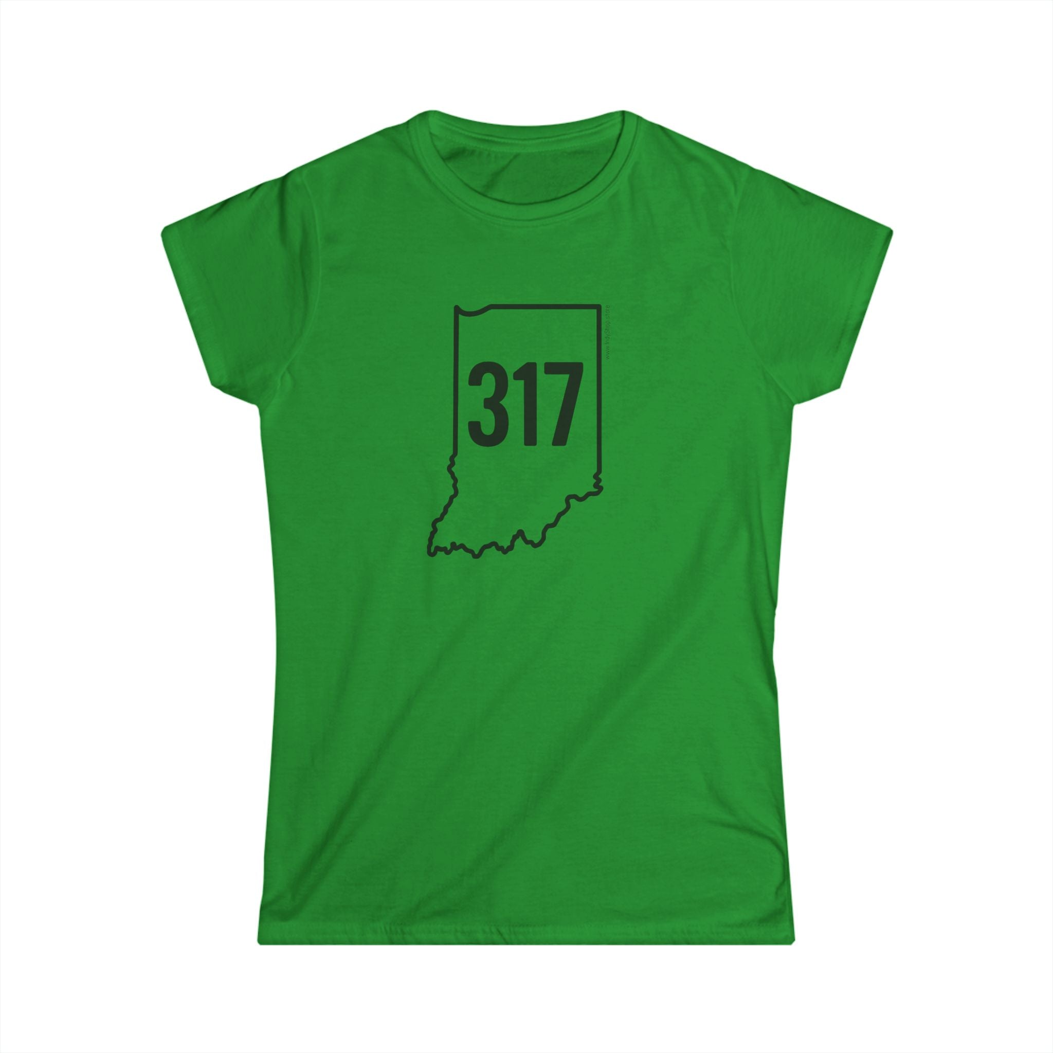 Indiana 317 Black Outline Women's Graphic Tee
