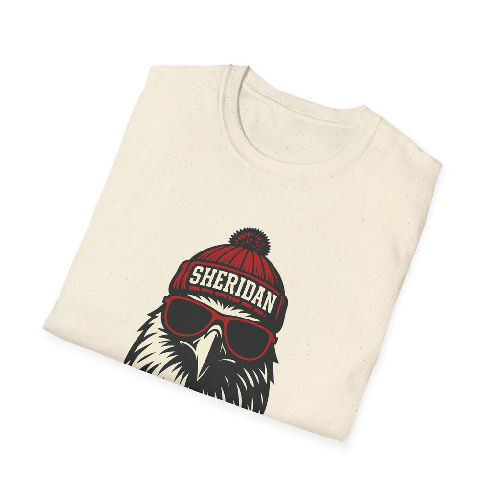Sheridan Blackhawks Unisex Graphic T-Shirt | Blackhawk with Glasses and Hat