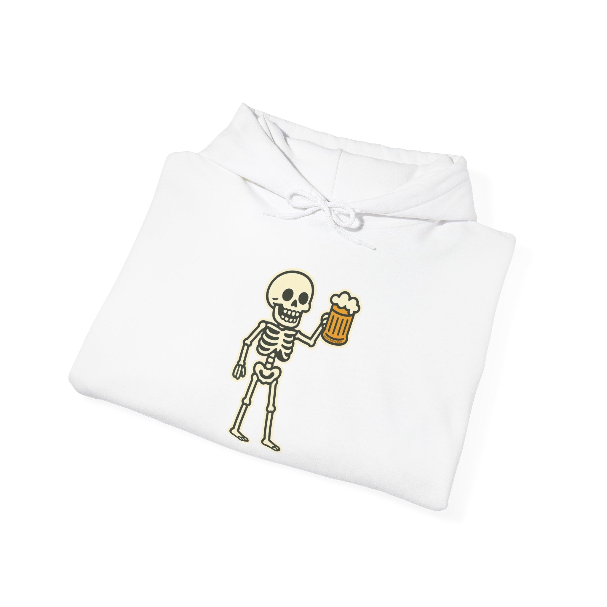 Skeleton Drinking Beer Hoodie – Unisex Heavy Blend Sweatshirt