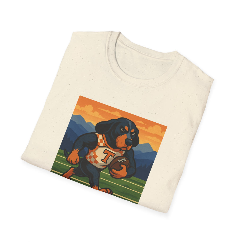 Smokey Running the Football Graphic T-Shirt | Tennessee Volunteers Hound