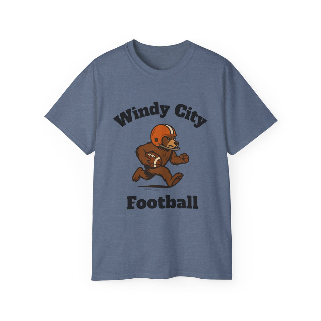 Windy City Bear Running the Football T-Shirt