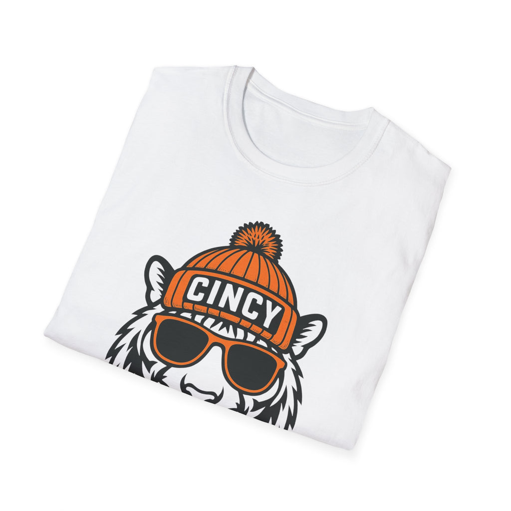 Cincy Bengals Graphic T-Shirt | Cincinnati Bengal with Glasses and Hat