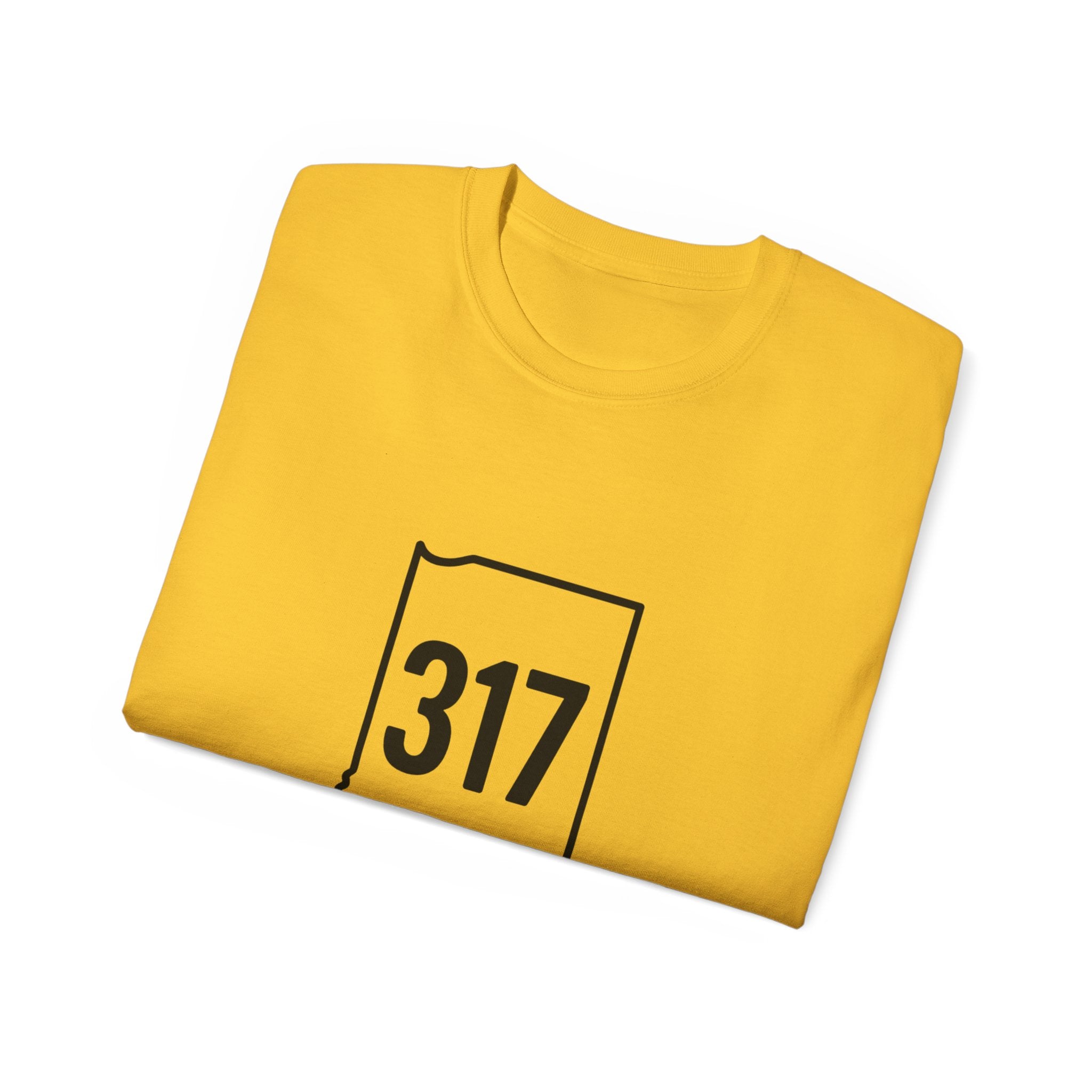 Indiana 317 | Black Lettering | Unisex Ultra Cotton Tee | Casual Wear, Gift for Hoosiers, State Pride, Travel Souvenir, Unique Local Apparel