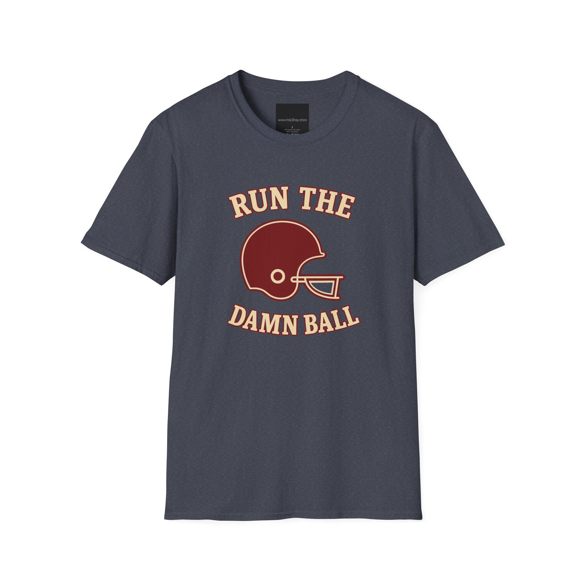 Run the Damn Ball Cream and Crimson Unisex Graphic T-Shirt