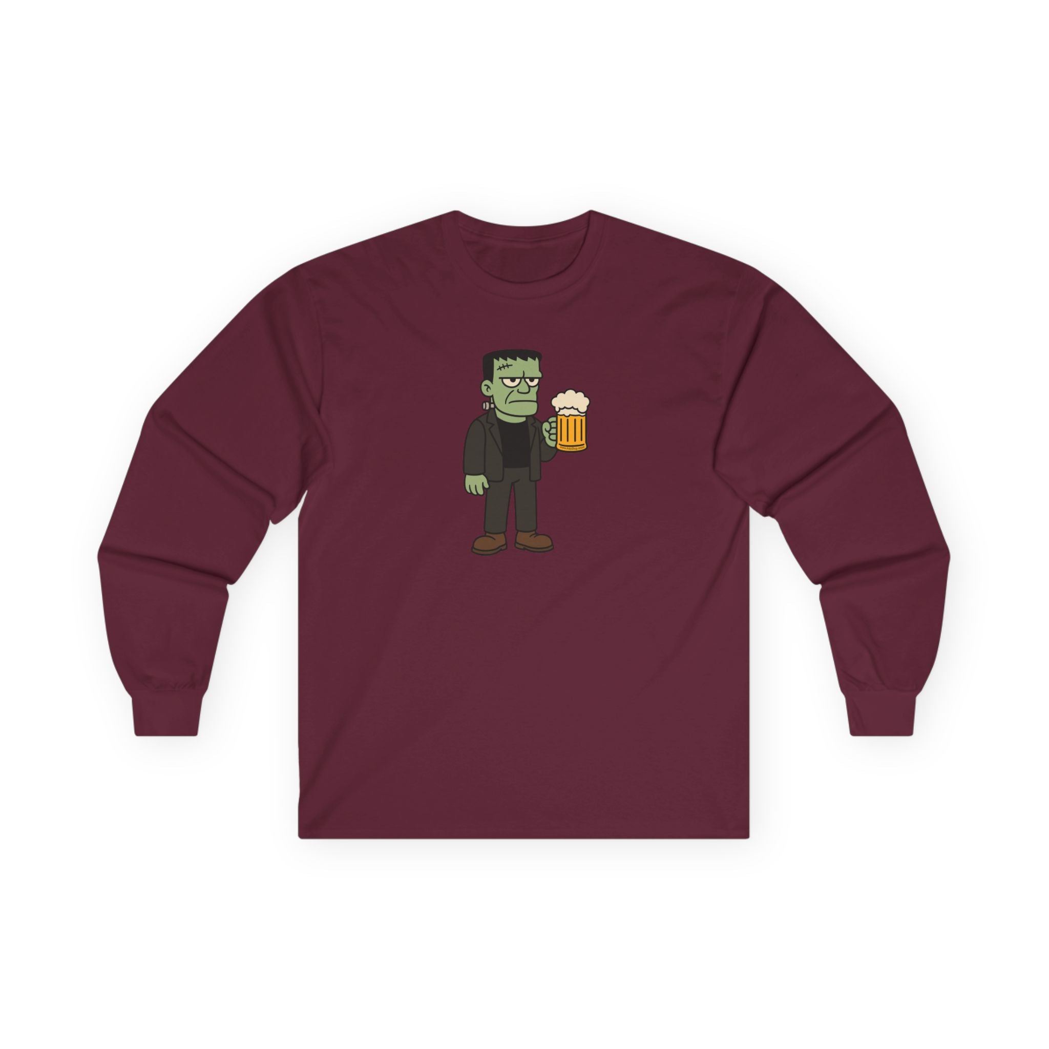 Monster with Beer Unisex Long Sleeve Tee