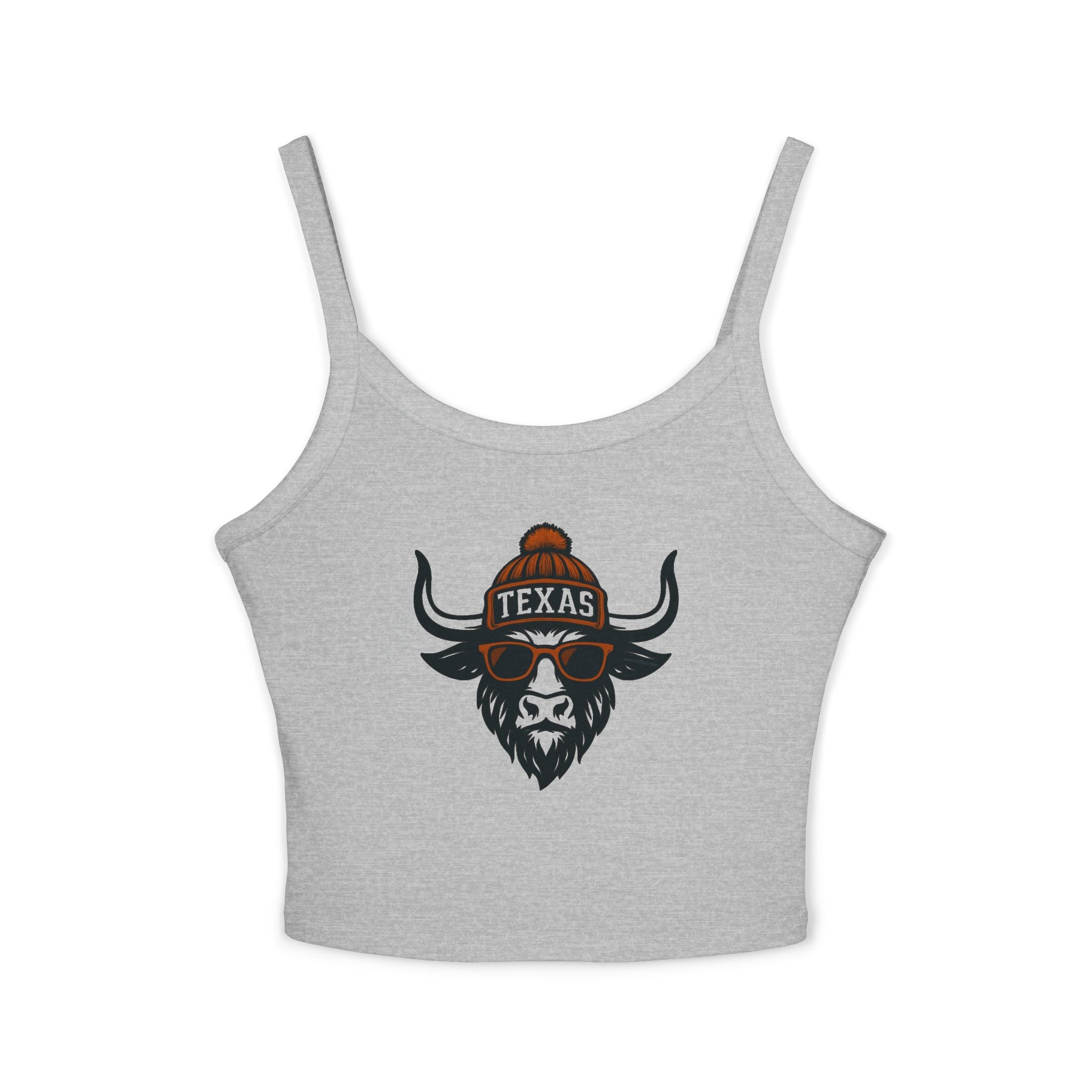 Texas Longhorn Women's Tank Top | Spaghetti Strap Tank Top | Longhorn with Glasses and Hat
