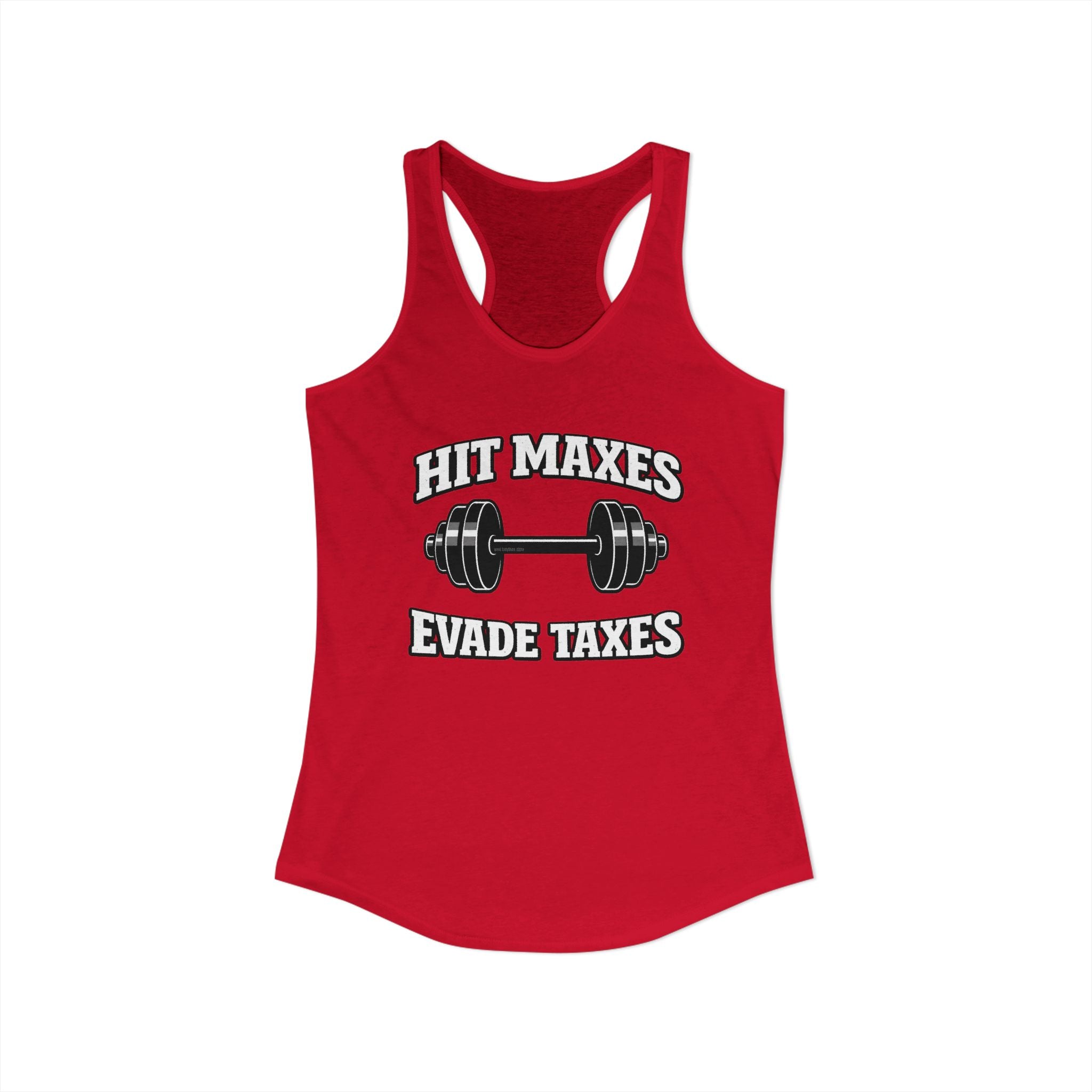 Hit Maxes Evade Taxes Racerback Tank