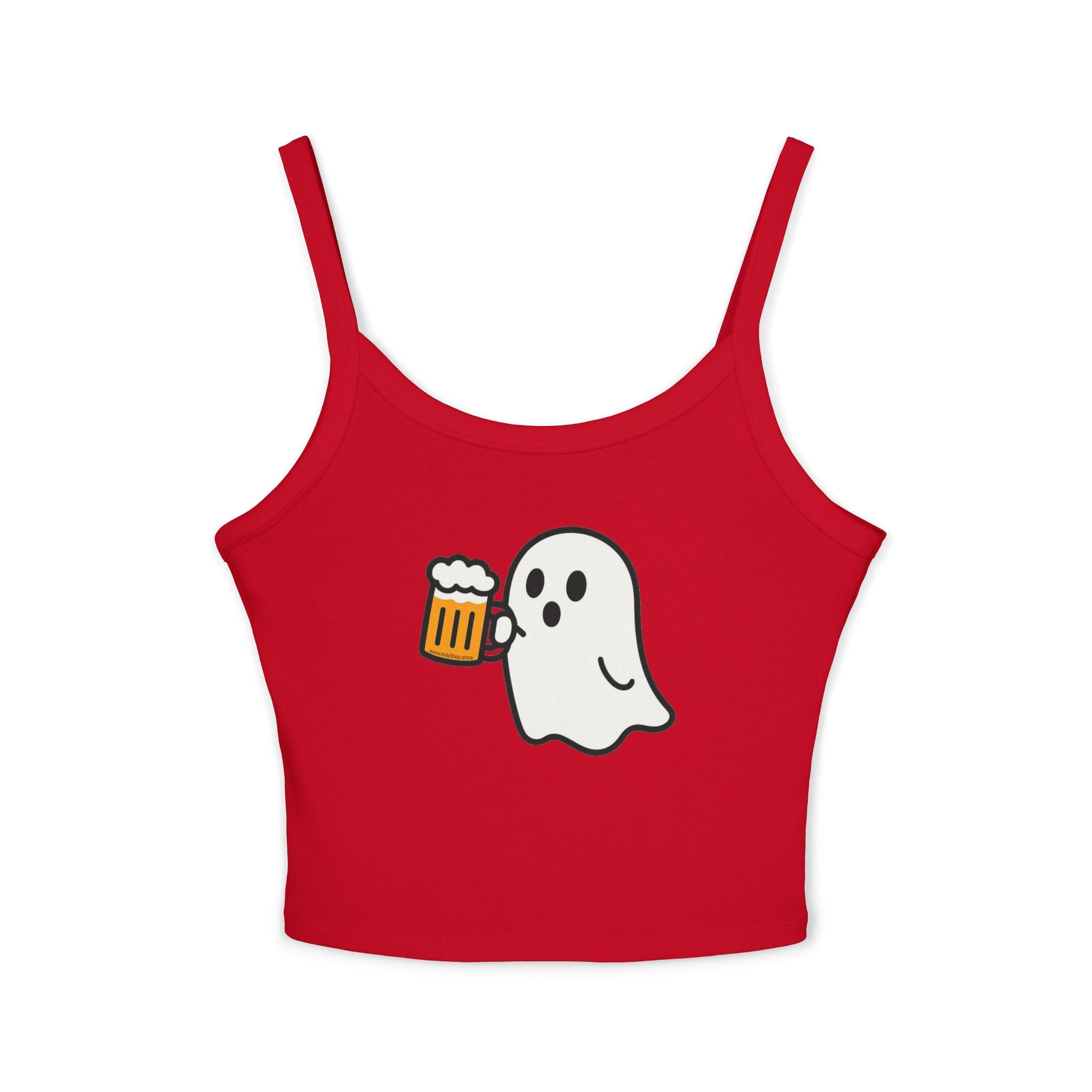 Ghost with Beer Women's Tank Top | Spaghetti Strap Tank Top