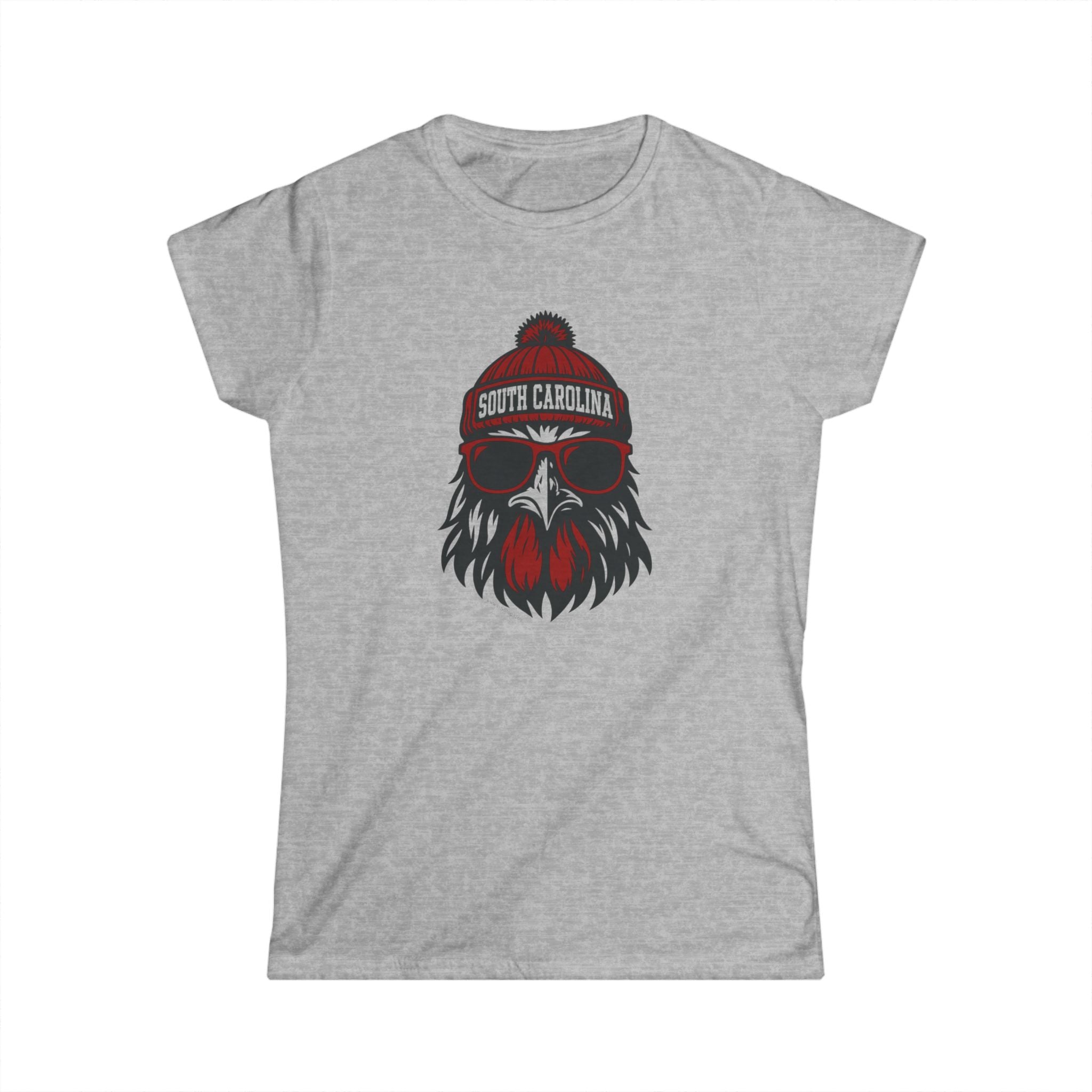South Carolina Gamecock Women's Graphic Tee | Gamecock Rooster with Glasses and Hat