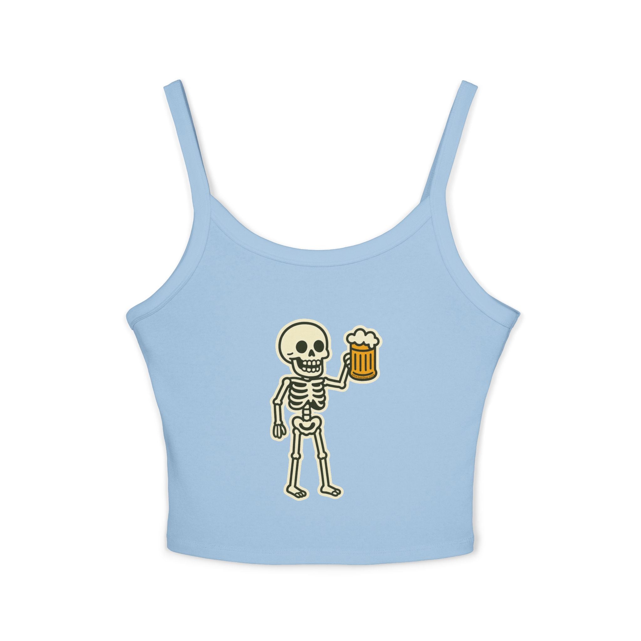 Skeleton with Beer Women's Tank Top | Spaghetti Strap Tank Top