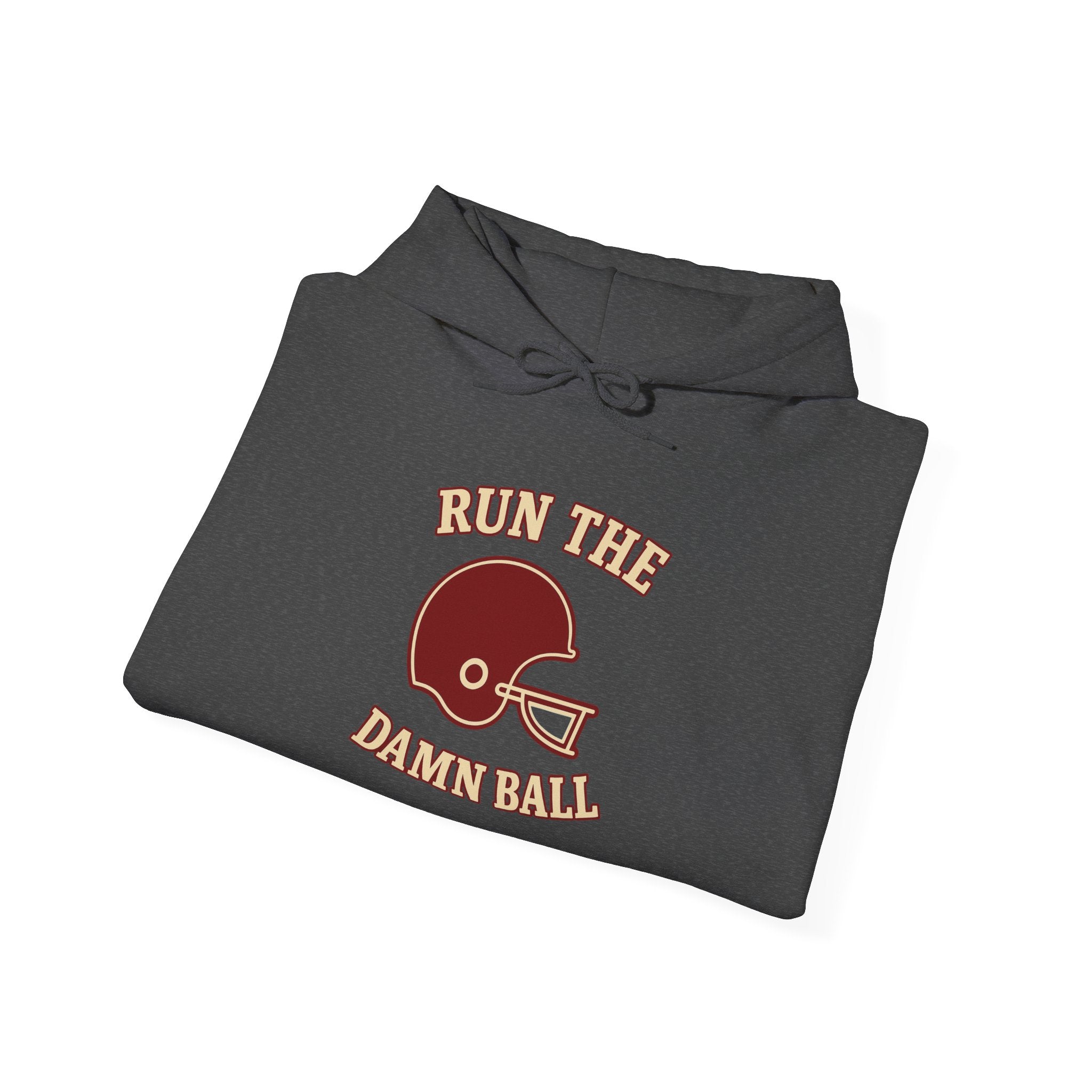 Run the Damn Ball Football Hoodie | Cream & Crimson
