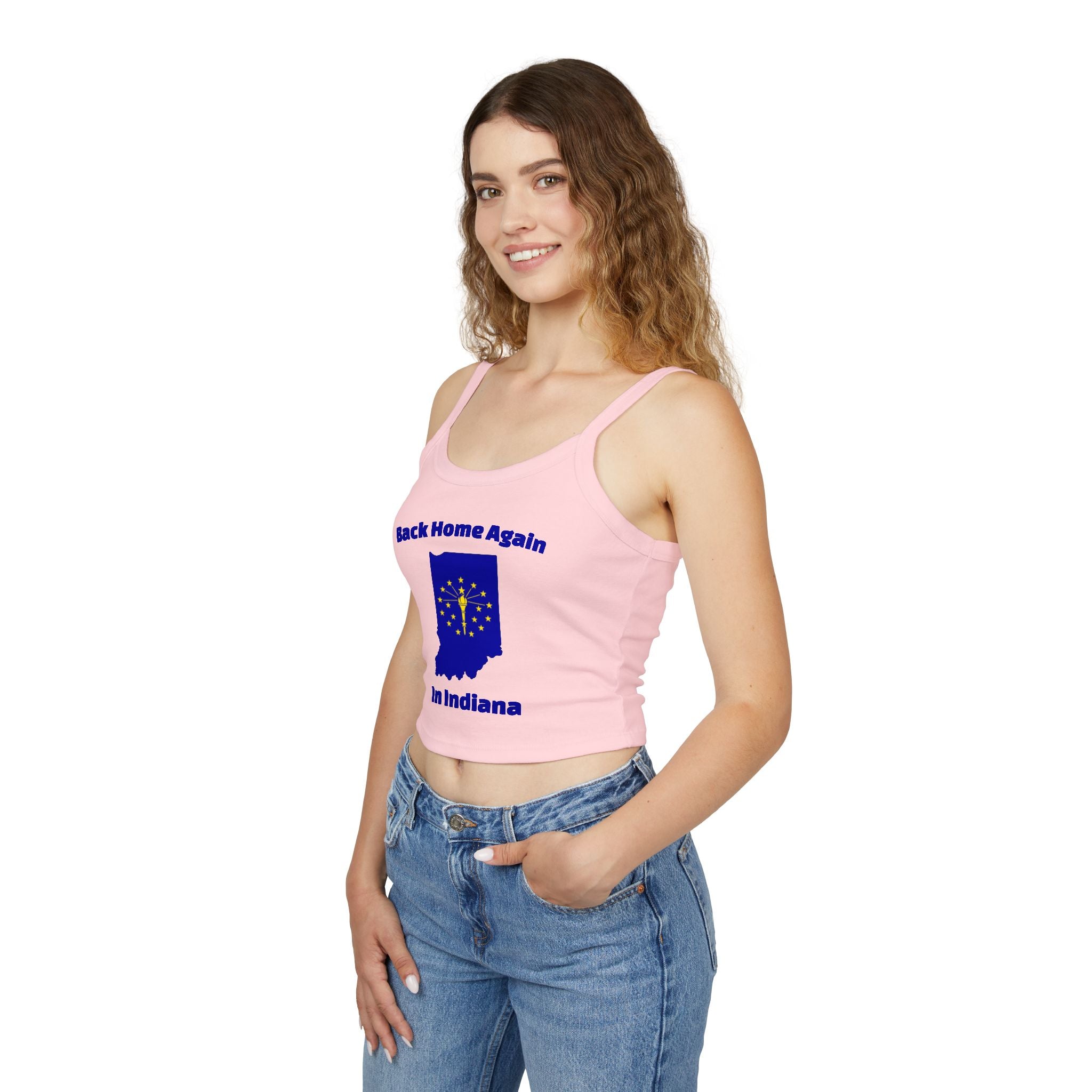 Back Home Again in Indiana Women's Tank Top | Spaghetti Strap Tank Top