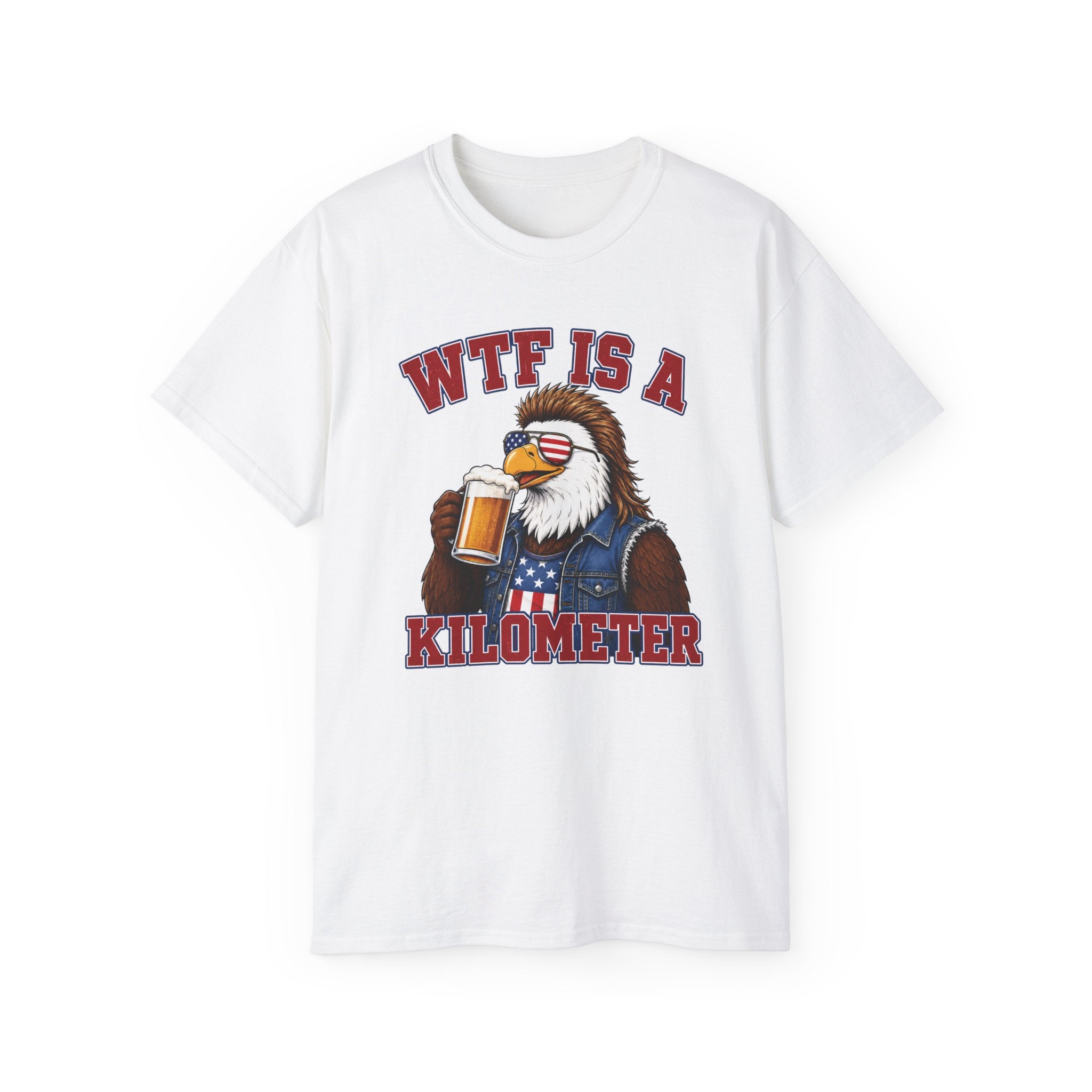 WTF is a Kilometer | Patriotic Eagle T-Shirt