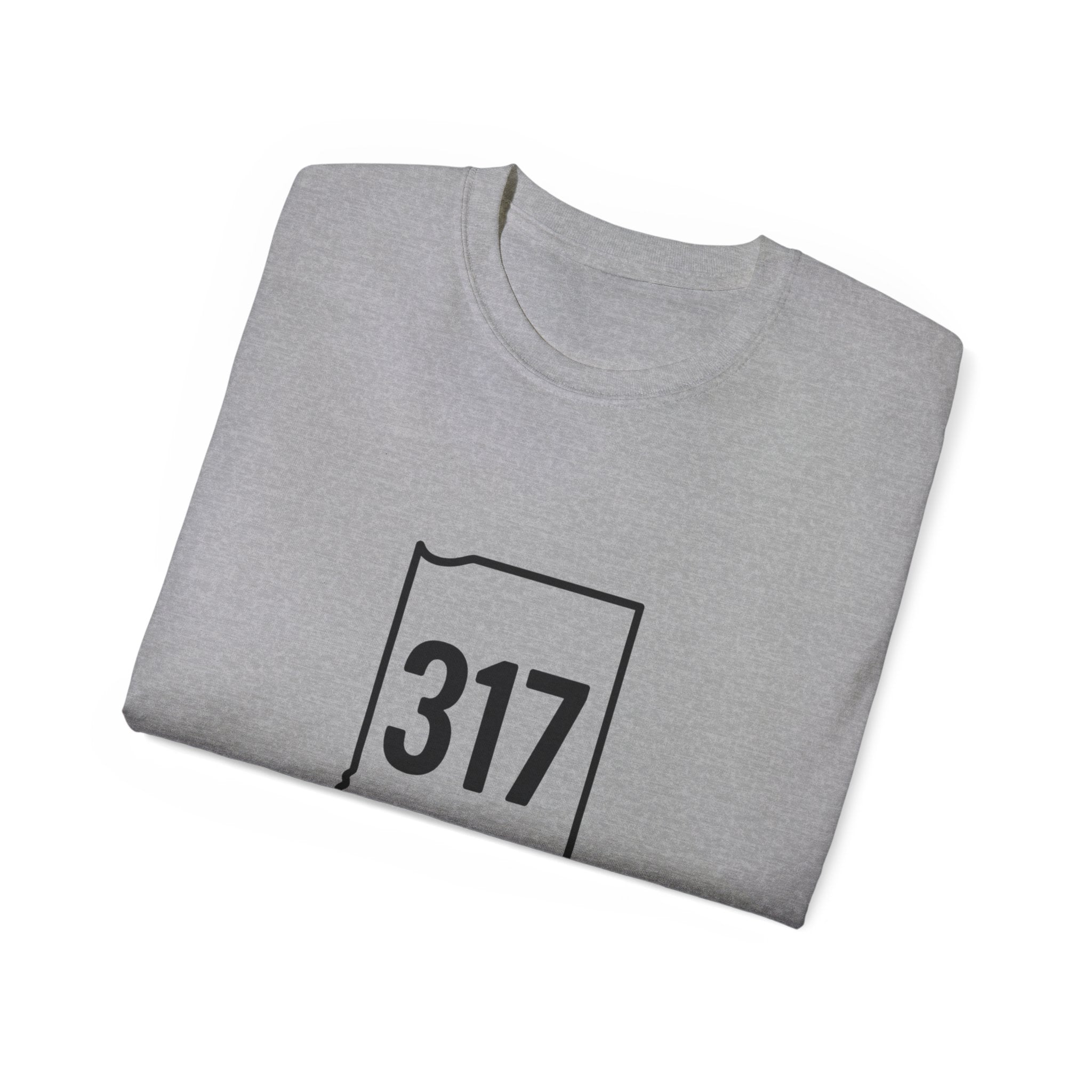 Indiana 317 | Black Lettering | Unisex Ultra Cotton Tee | Casual Wear, Gift for Hoosiers, State Pride, Travel Souvenir, Unique Local Apparel