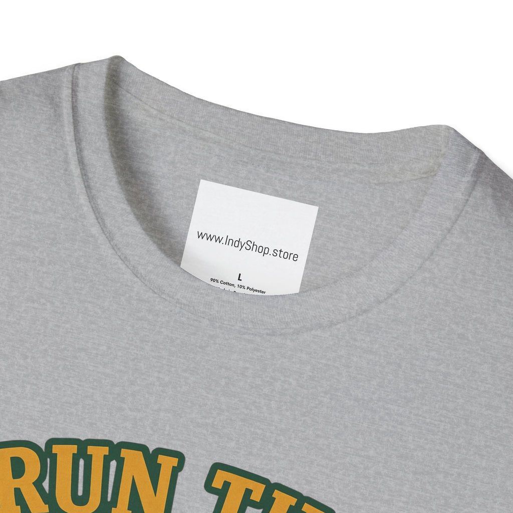 Run the Damn Ball Green and Gold Unisex Graphic T-Shirt