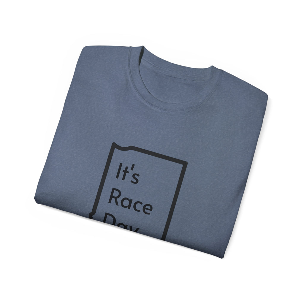It's Race Day Indiana Outline Expert Unisex Ultra Cotton Tee | St Patrick's Day Apparel