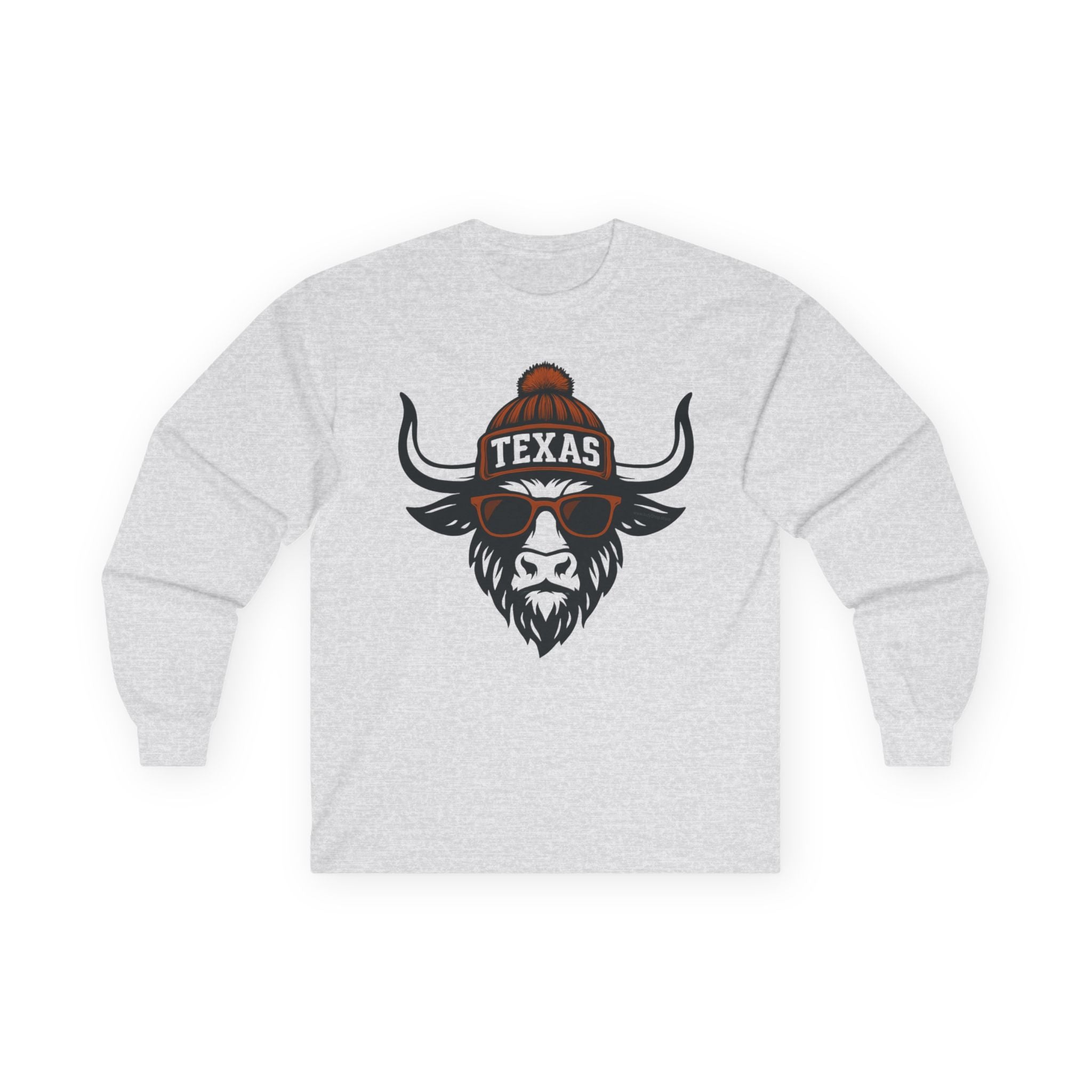 Texas Longhorns Unisex Long Sleeve Tee | Longhorn with Glasses and Hat