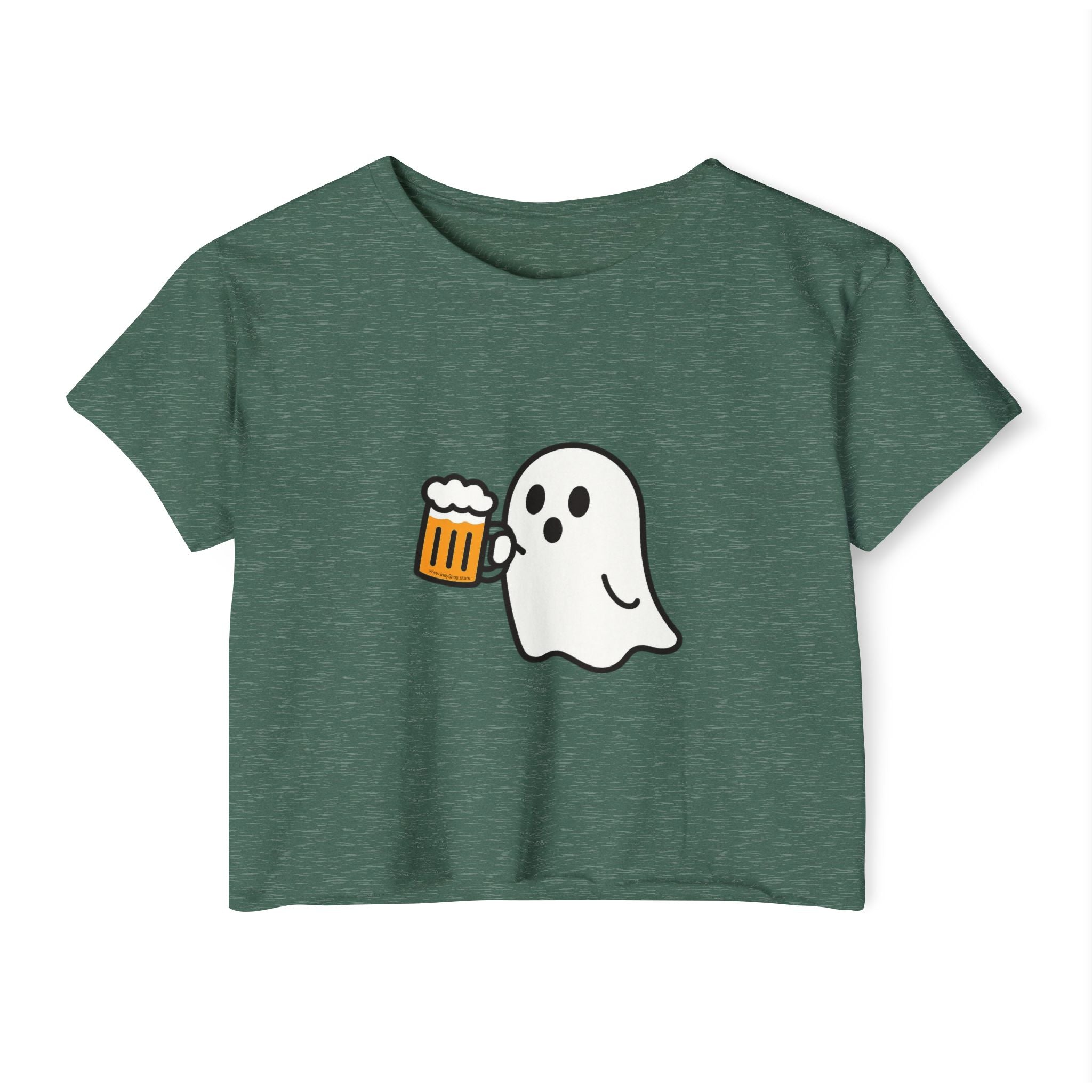 Ghost with Beer Crop Top