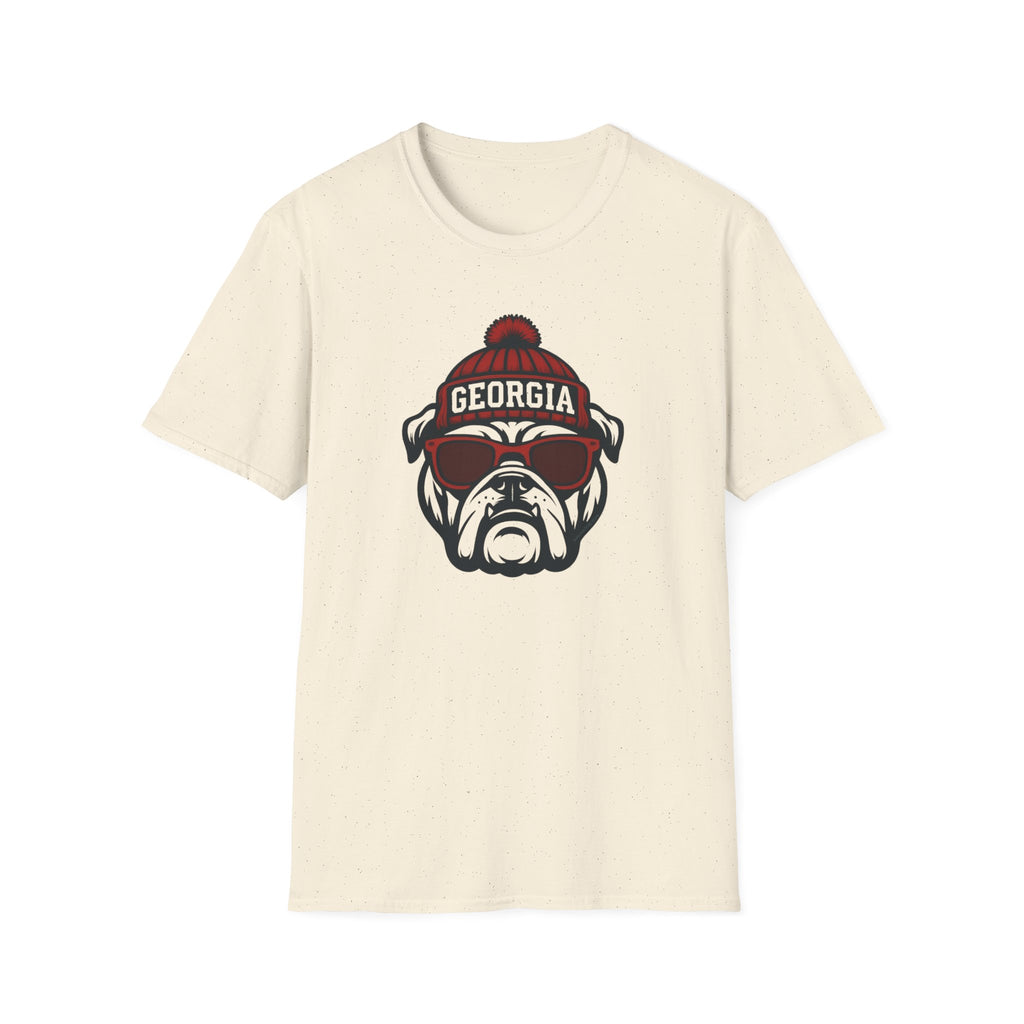 Georgia Bulldogs Graphic T-Shirt | Bulldog with Glasses and Hat
