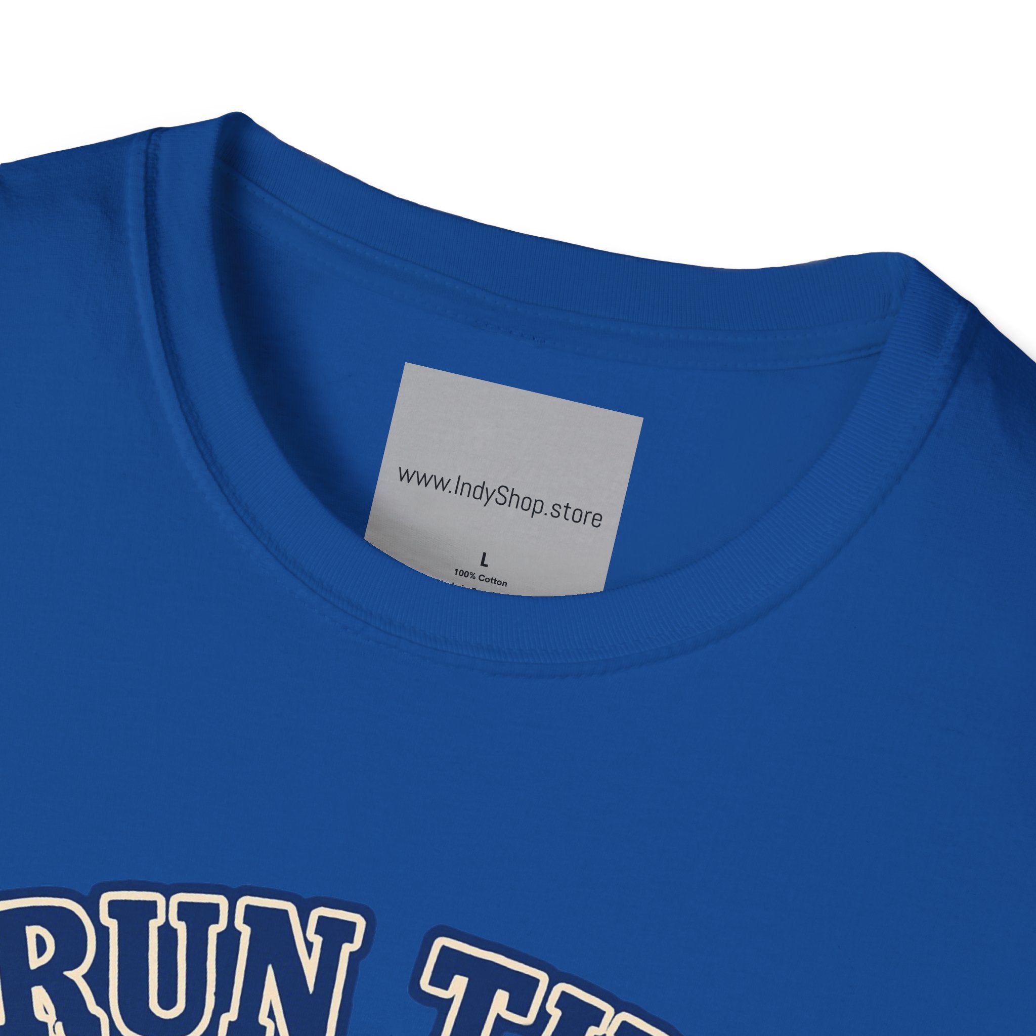 Run the Damn Ball Blue and White Unisex Graphic T-Shirt