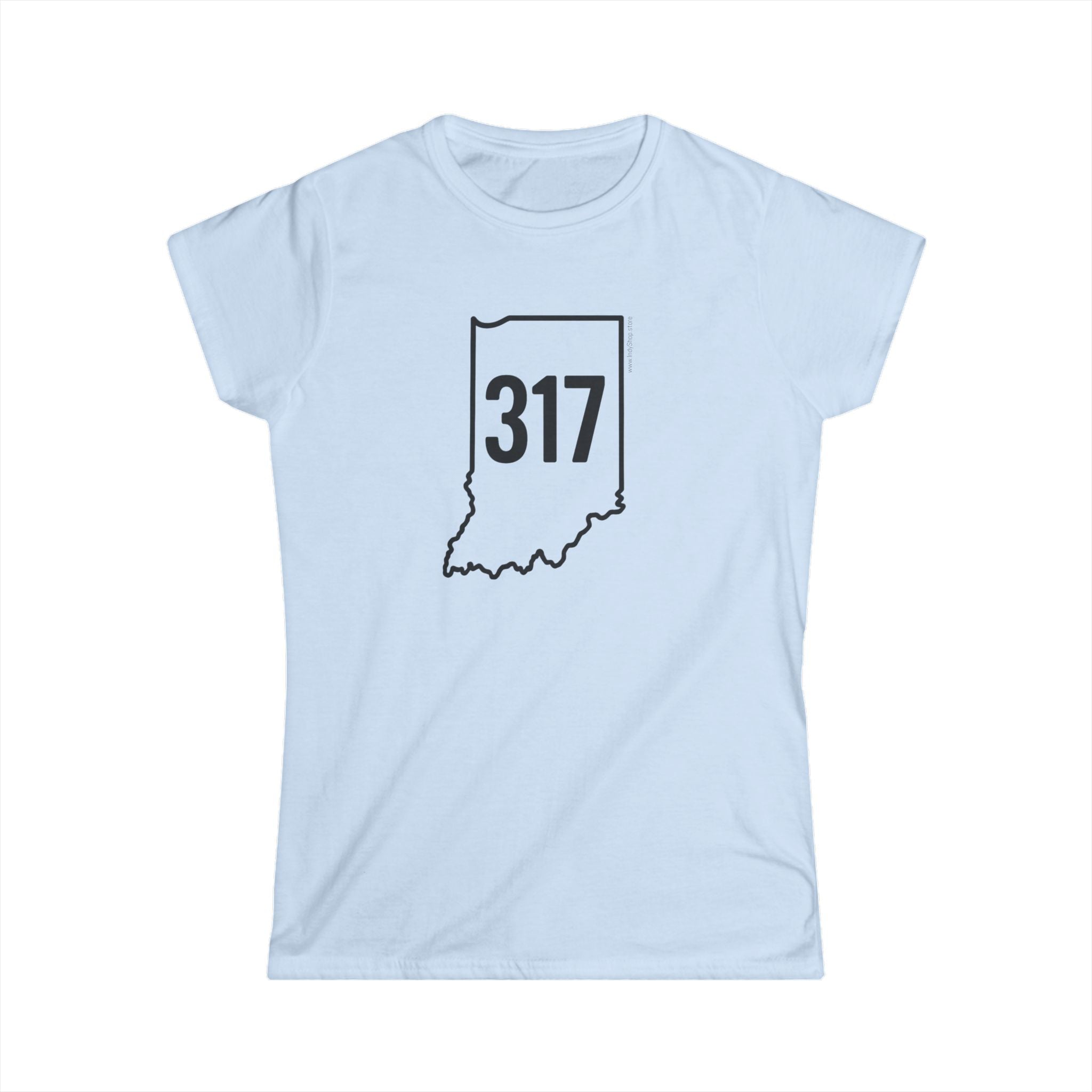 Indiana 317 Black Outline Women's Graphic Tee