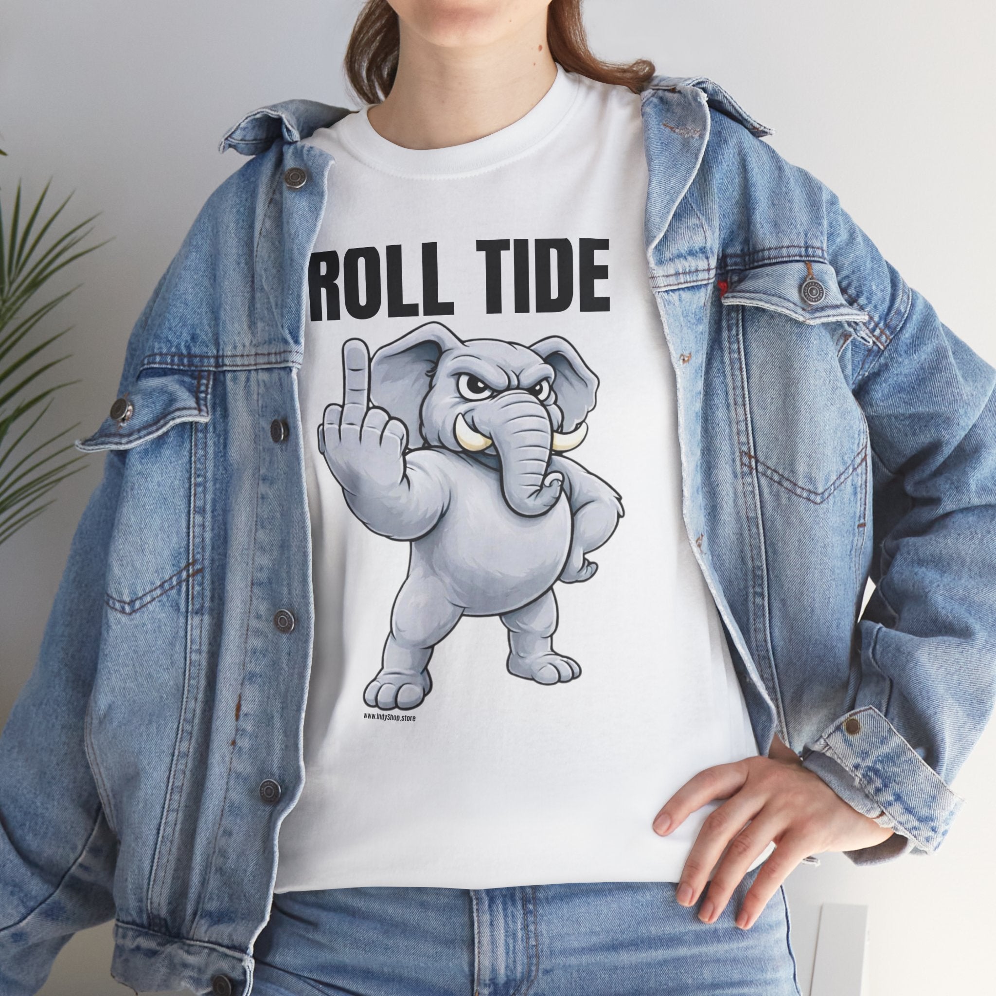Roll Tide Middle Finger Tee | Elephant Flipping Off