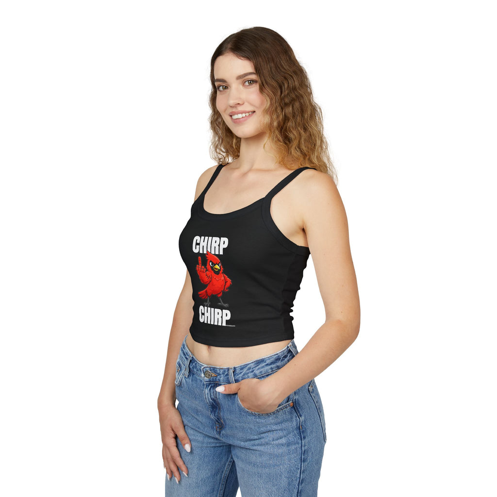 Chirp Chirp Women's Tank Top | Middle Finger Cardinal Spaghetti Strap Tank Top