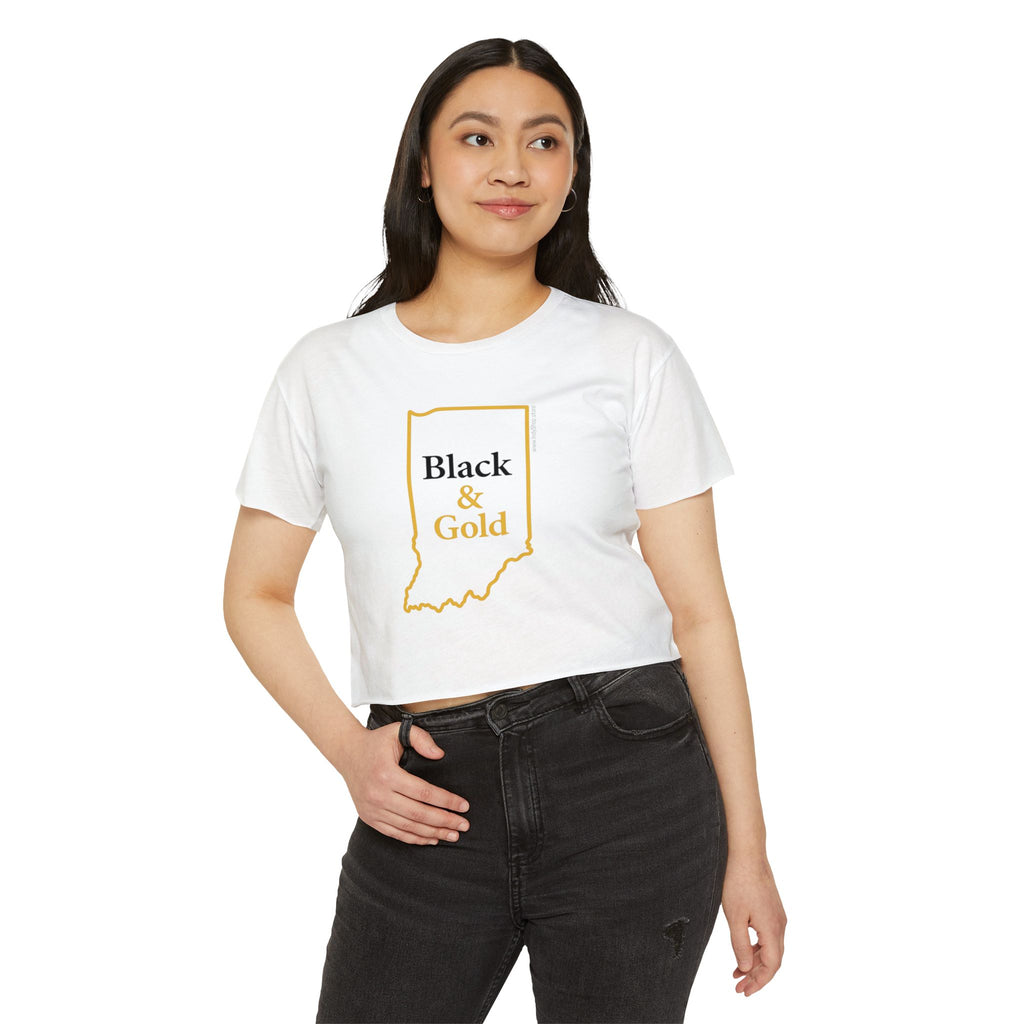 Black & Gold Women's Crop Top