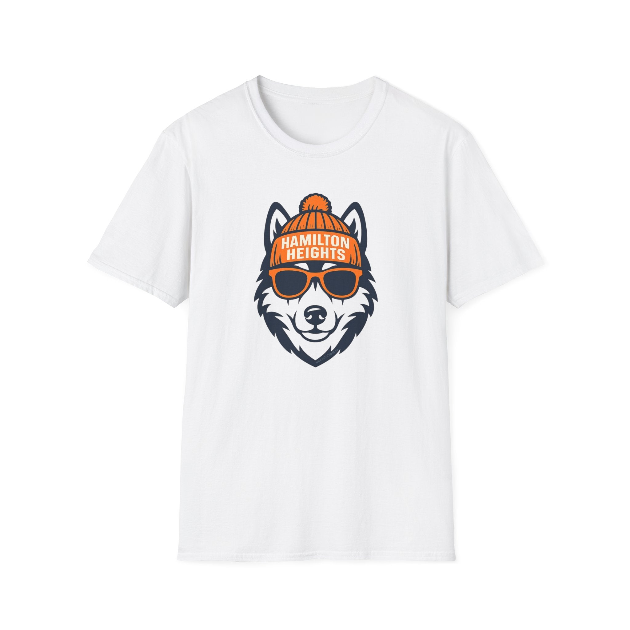 Hamilton Heights Husky Unisex Graphic T-Shirt | Husky with Glasses and Hat