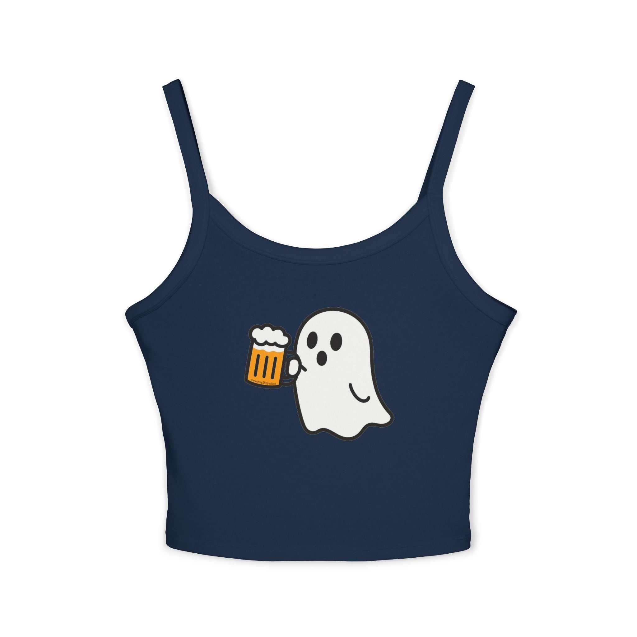 Ghost with Beer Women's Tank Top | Spaghetti Strap Tank Top