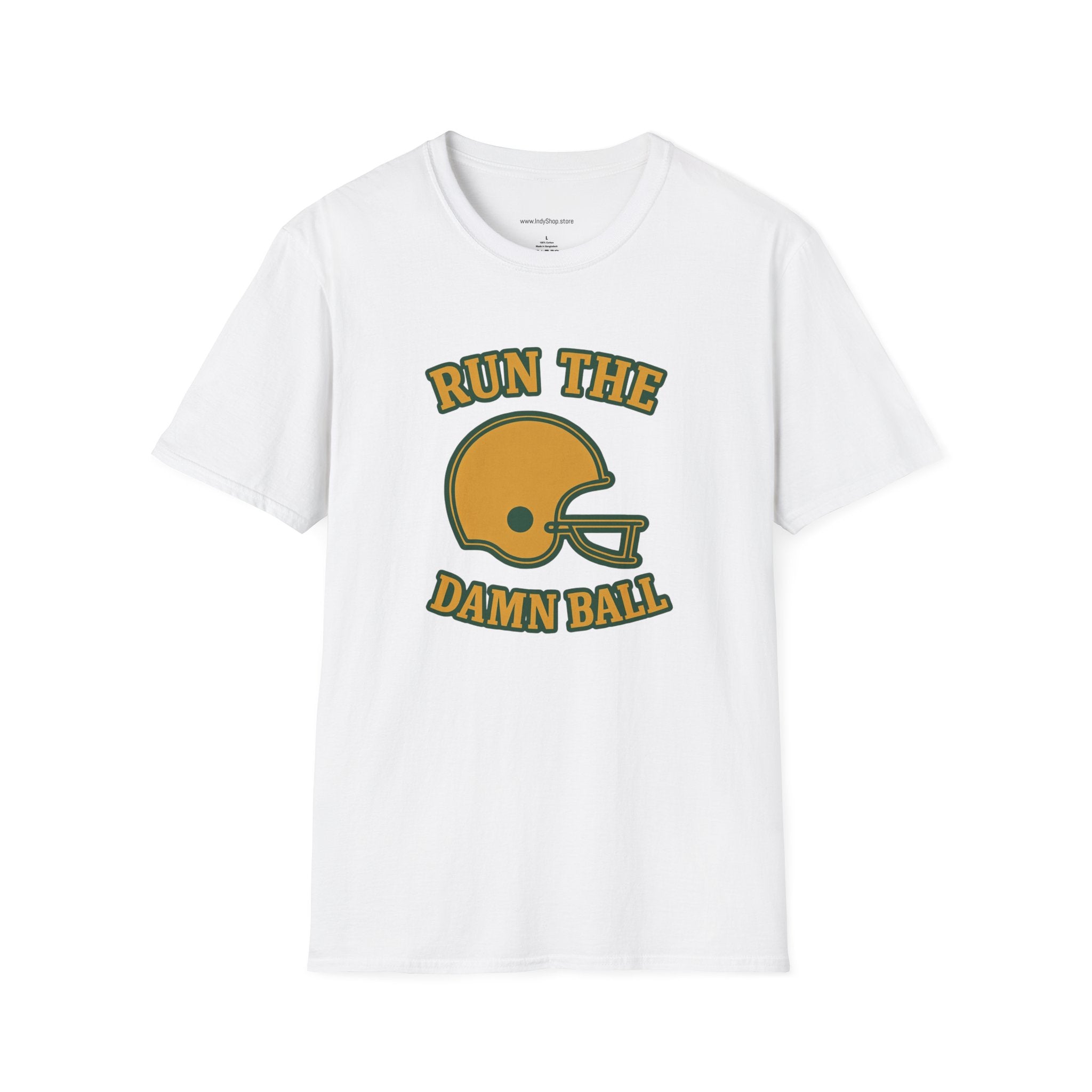 Run the Damn Ball Green and Gold Unisex Graphic T-Shirt