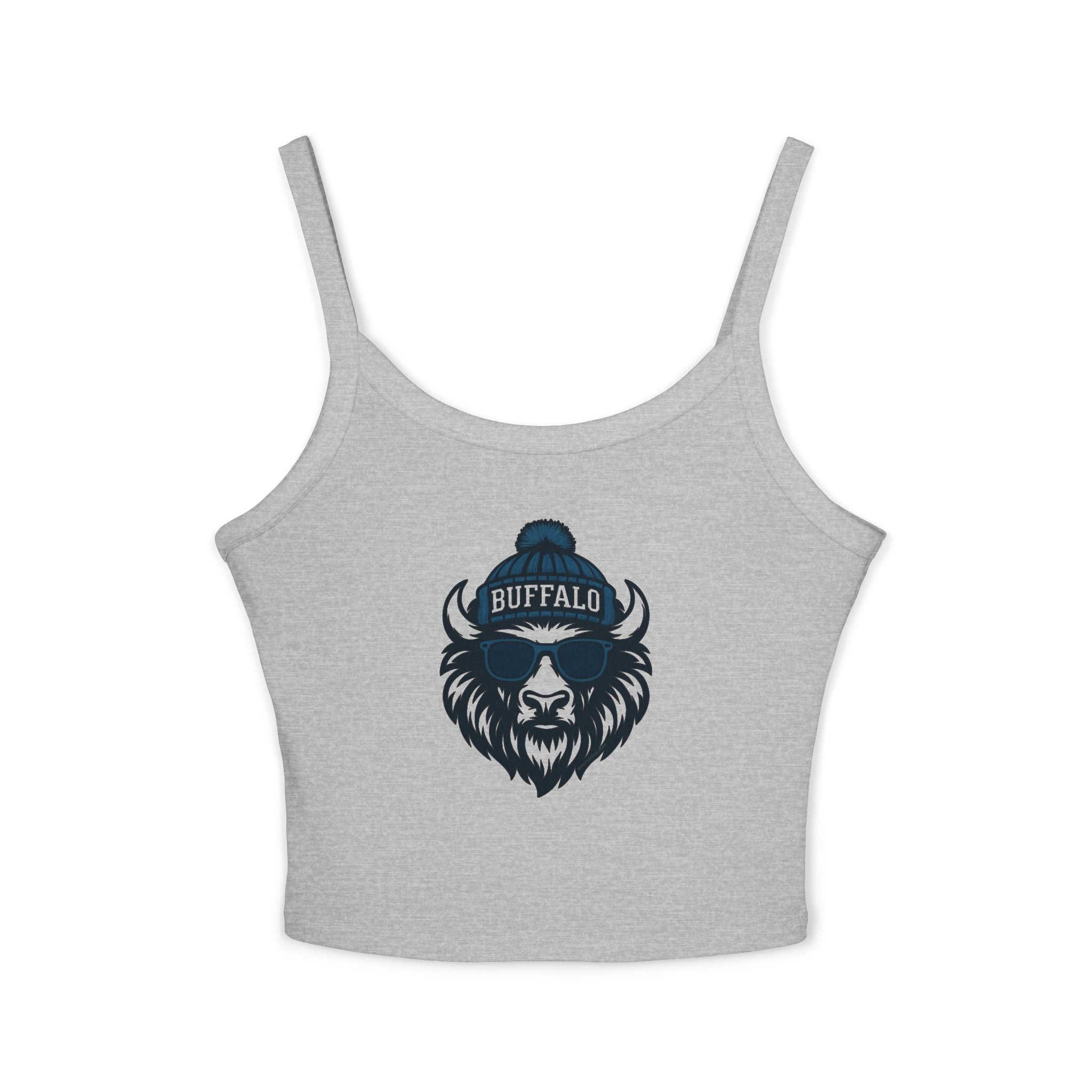 Buffalo Bills Women's Spaghetti Strap Tank Top | Bison Bill with Glasses and Hat