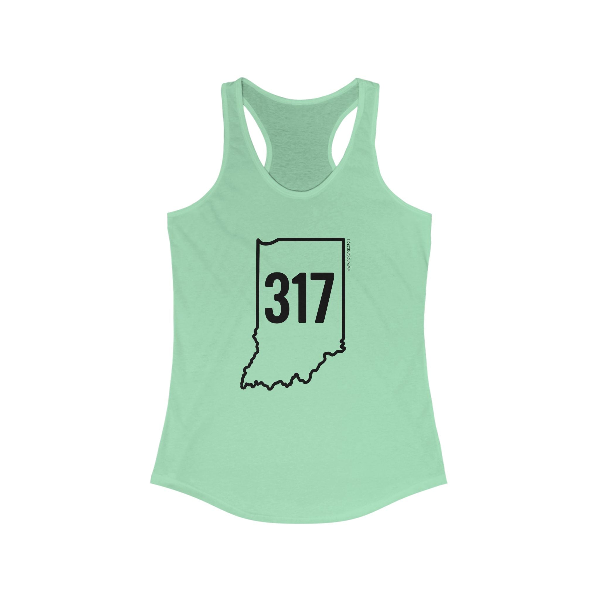 Indiana 317 Black Outline Racerback Tank