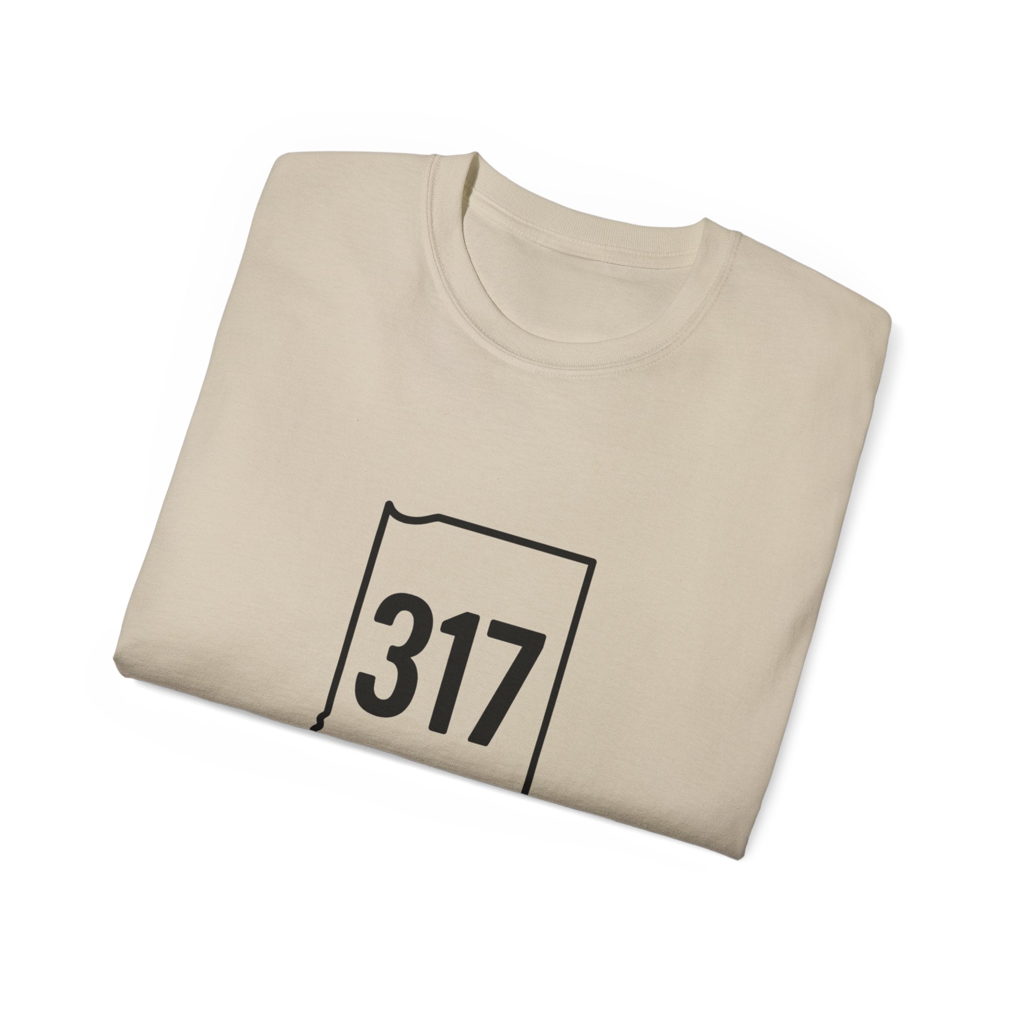 Indiana 317 | Black Lettering | Unisex Ultra Cotton Tee | Casual Wear, Gift for Hoosiers, State Pride, Travel Souvenir, Unique Local Apparel