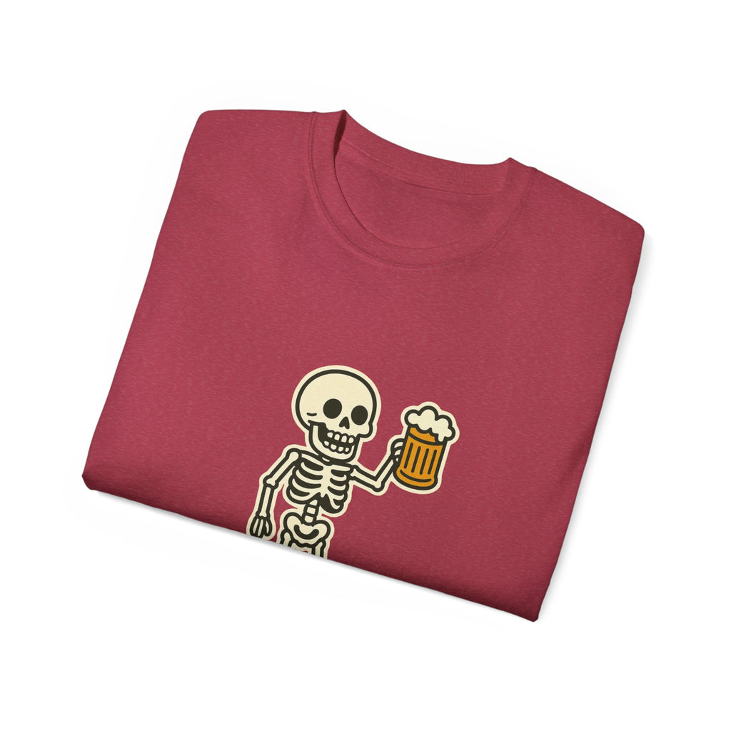 Skeleton with Beer Unisex Tee