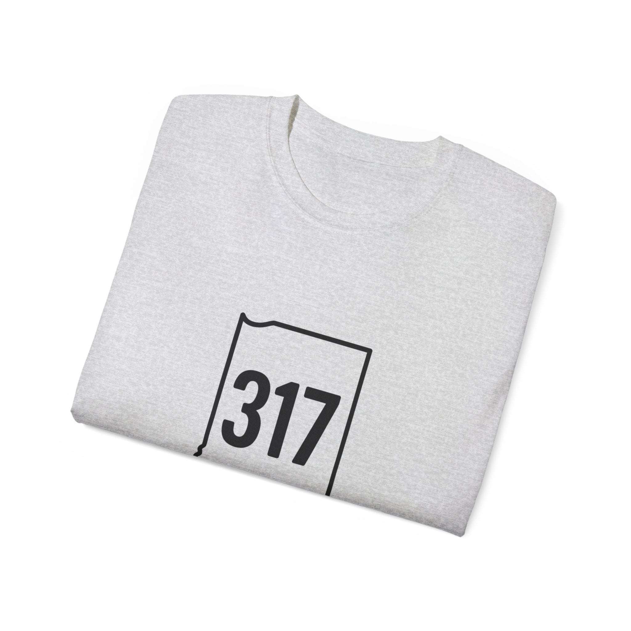 Indiana 317 | Black Lettering | Unisex Ultra Cotton Tee | Casual Wear, Gift for Hoosiers, State Pride, Travel Souvenir, Unique Local Apparel