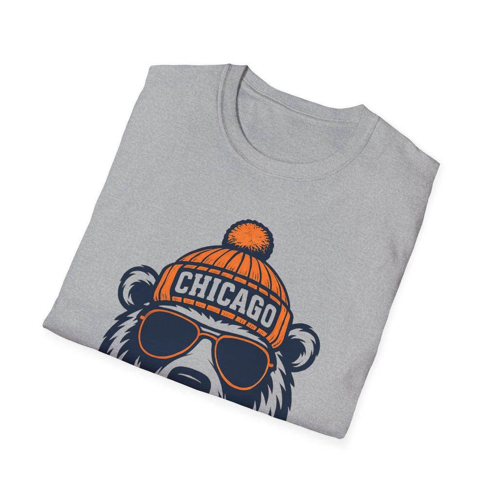Chicago Bears Graphic T-Shirt | Bear With Glasses and Hat