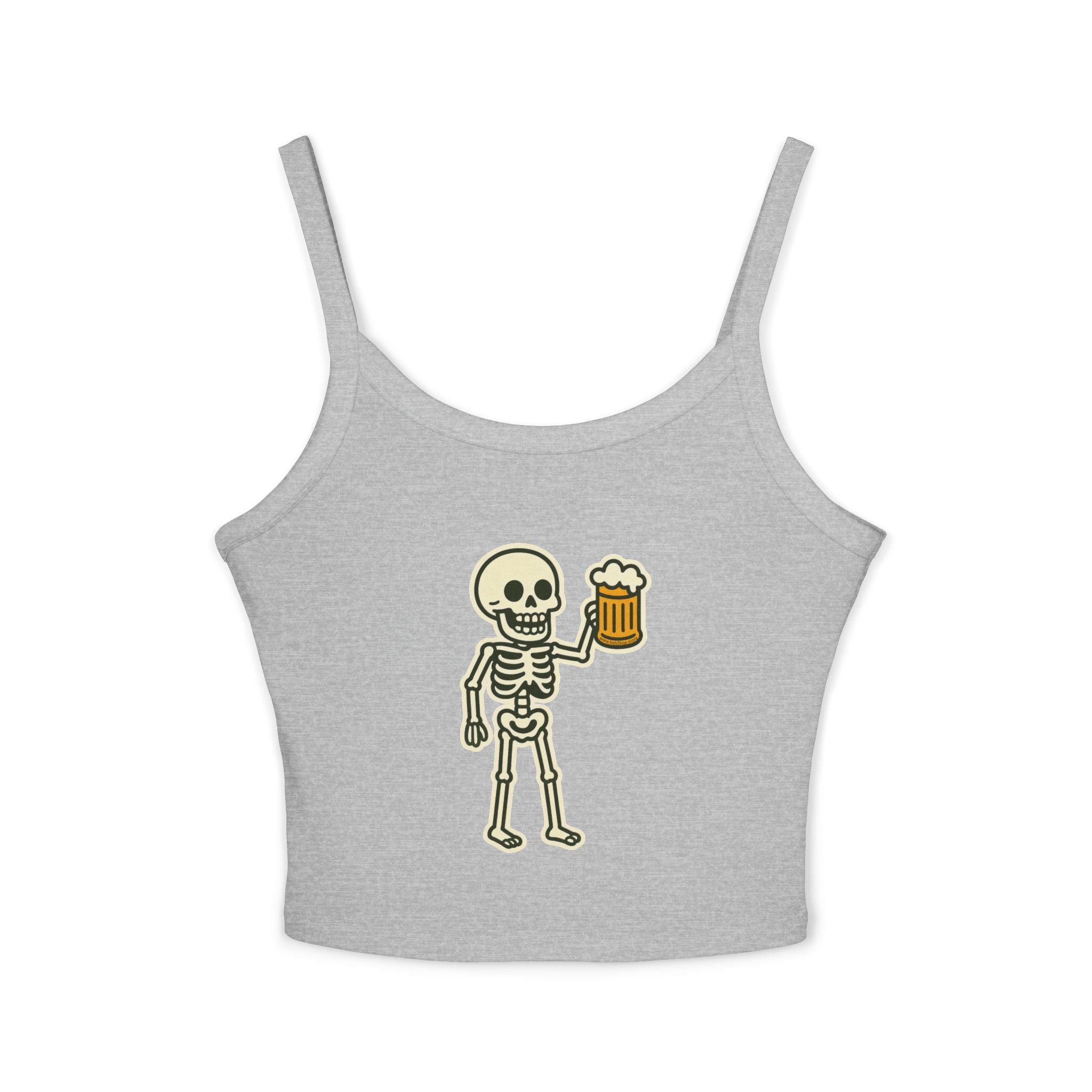 Skeleton with Beer Women's Tank Top | Spaghetti Strap Tank Top