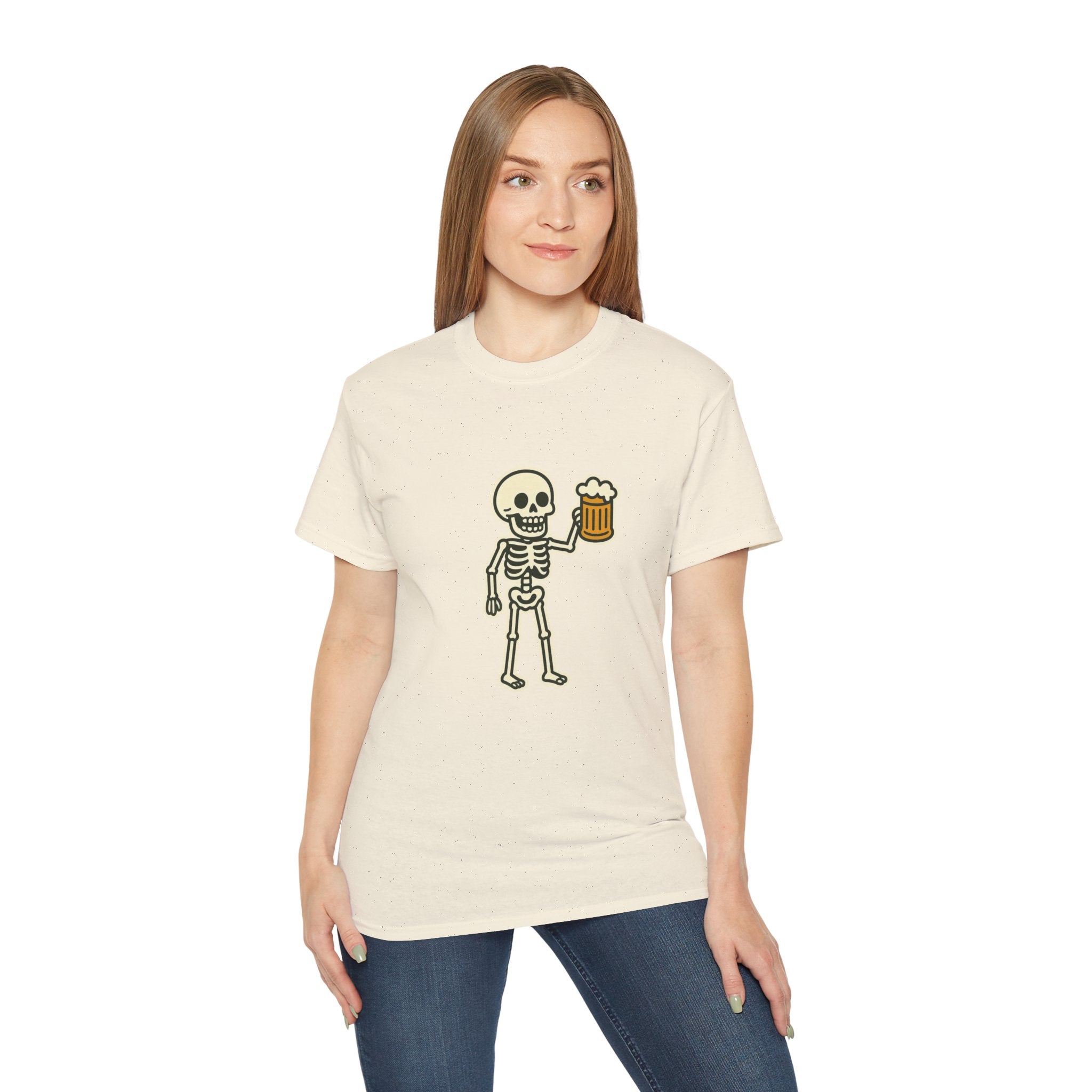Skeleton with Beer Unisex Tee