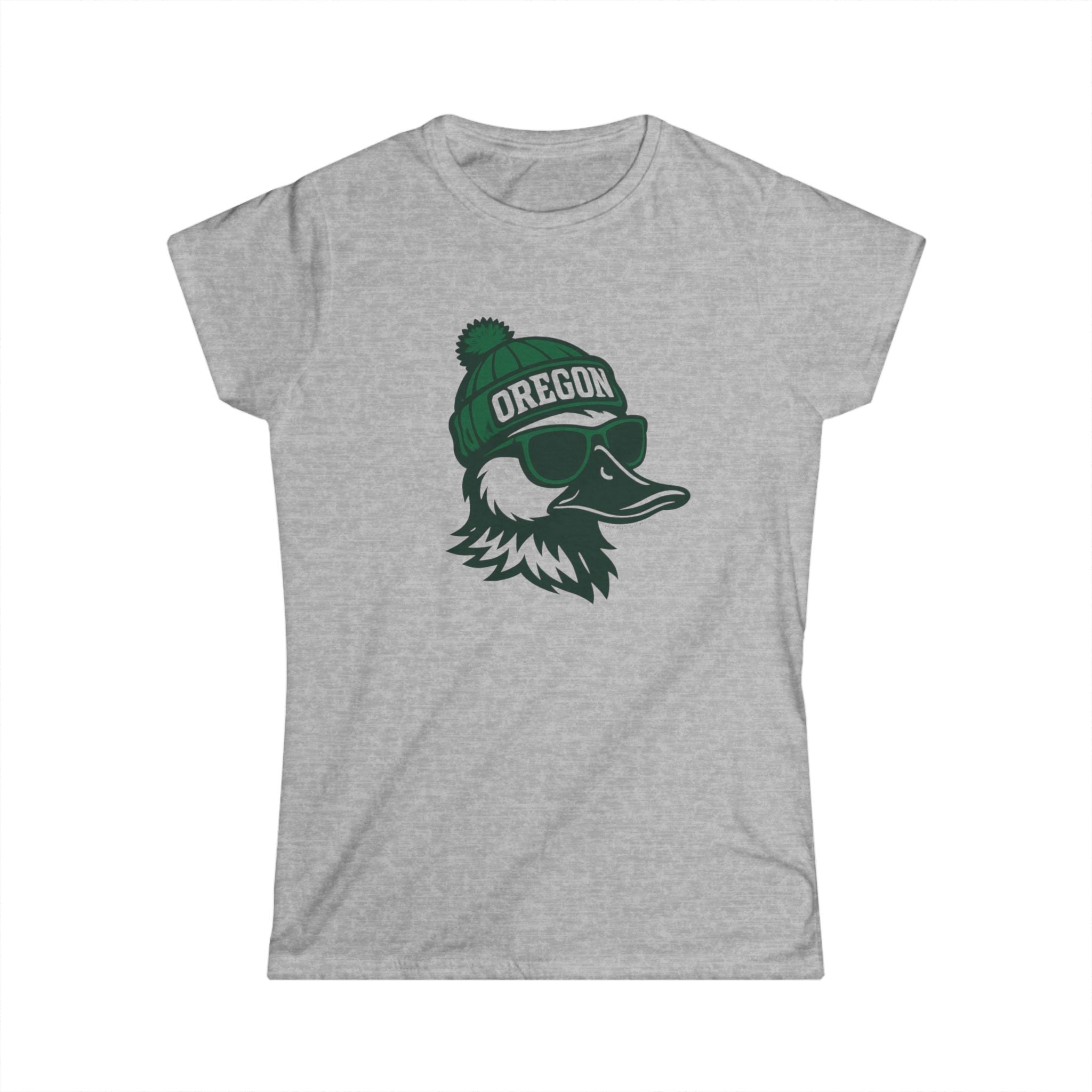 Oregon Ducks Women's Graphic Tee | Duck With Glasses and Hat