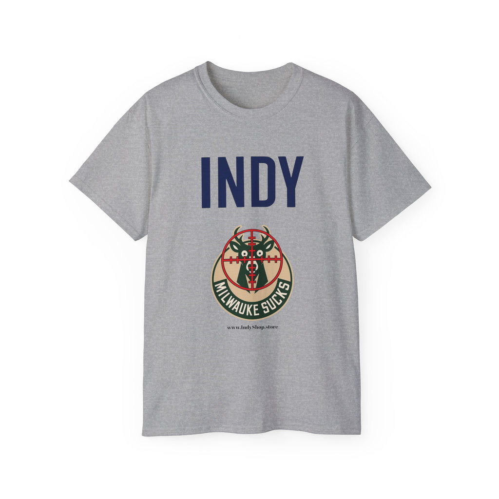 Indy + Milwaukee Sucks Logo on Front | Unisex T-Shirt | Indy Pacers