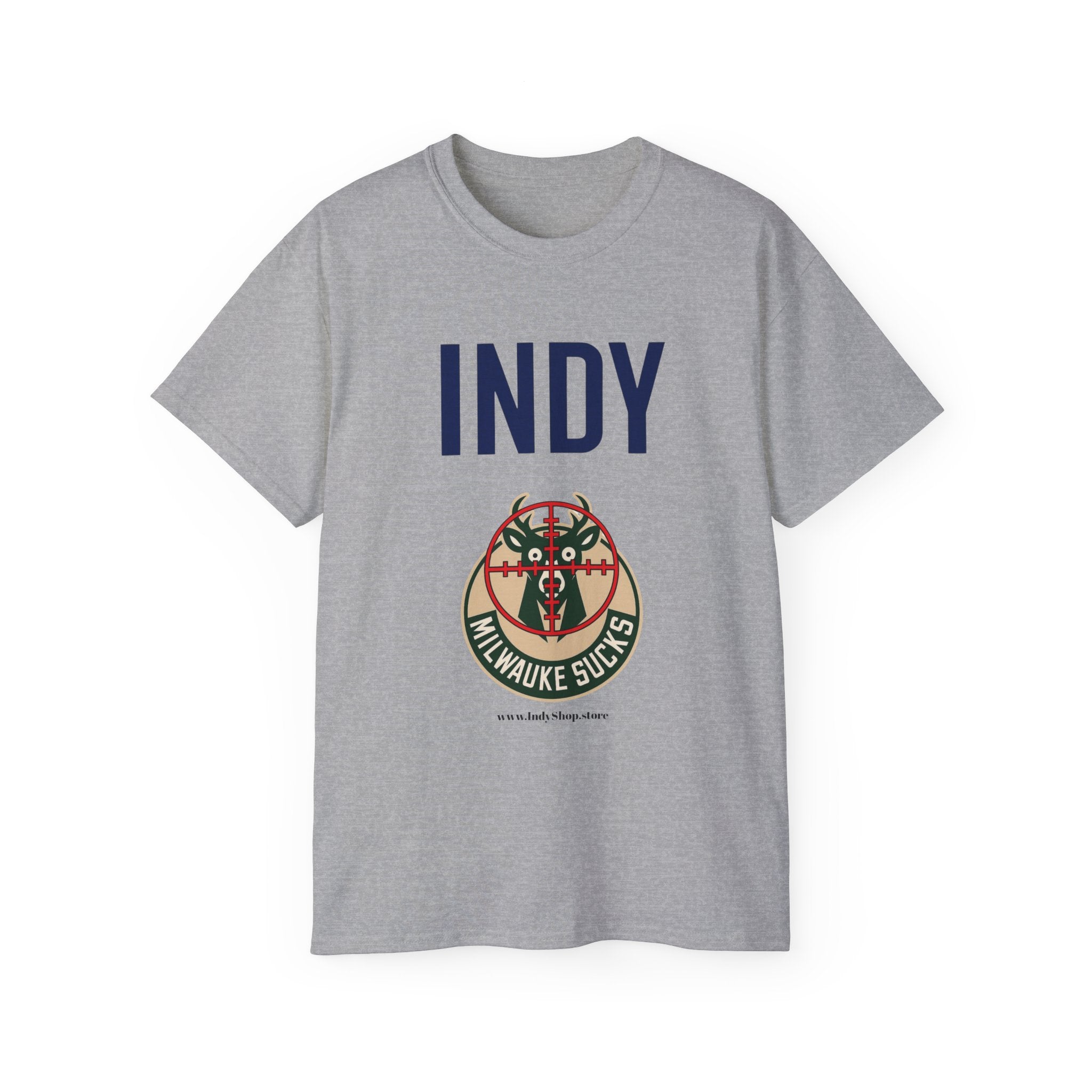 Indy + Milwaukee Sucks Logo on Front | Unisex T-Shirt | Indy Pacers