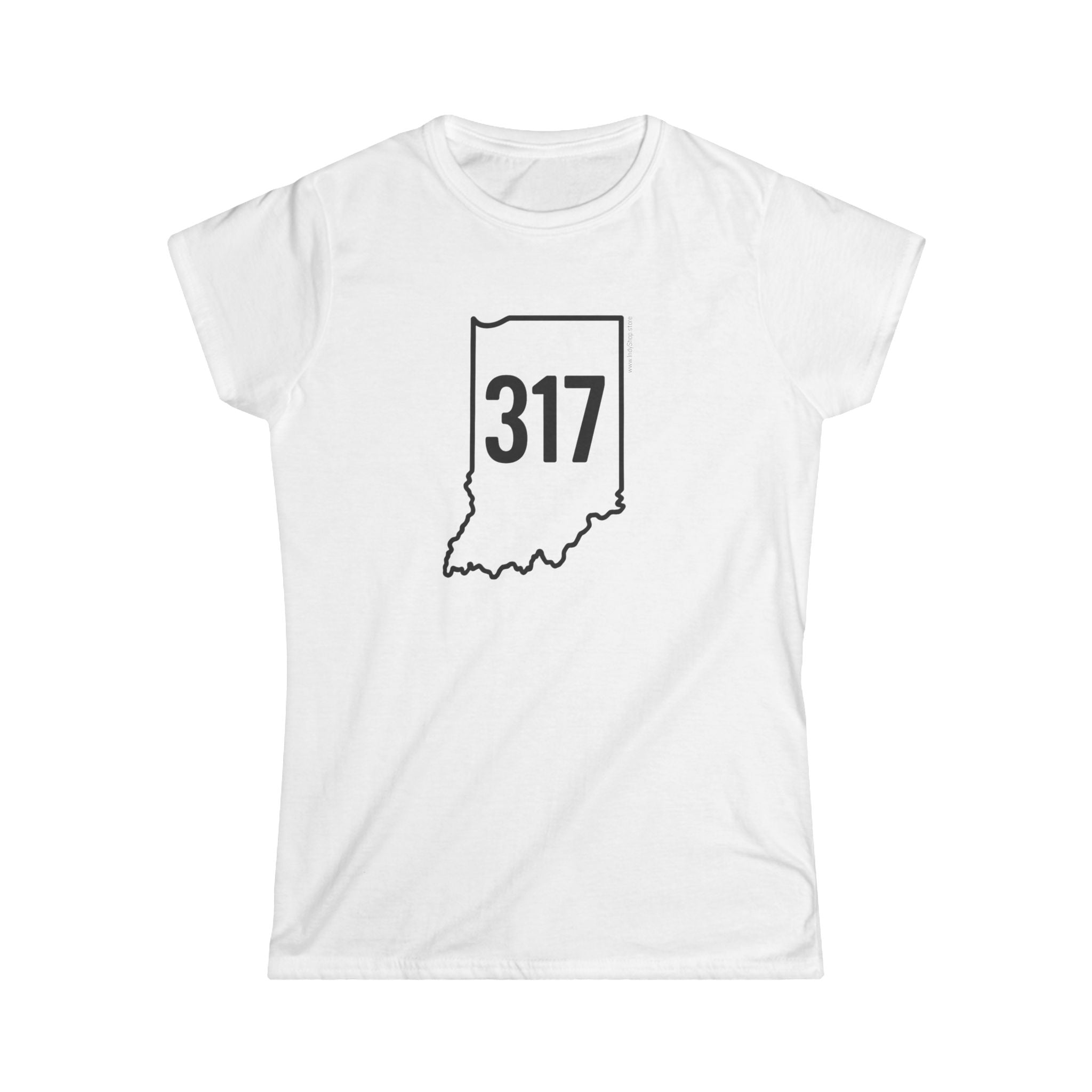 Indiana 317 Black Outline Women's Graphic Tee