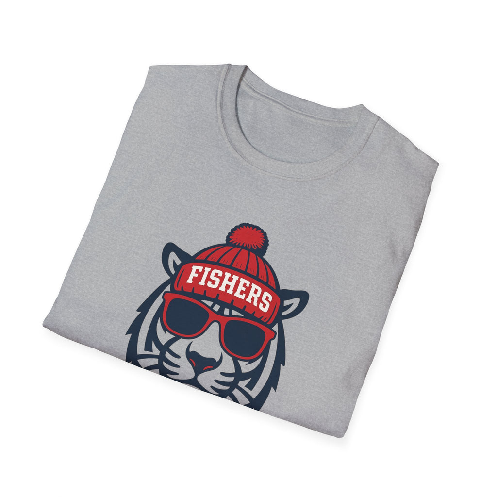 Fishers Tigers Unisex Graphic T-Shirt | Tiger with Glasses and Hat