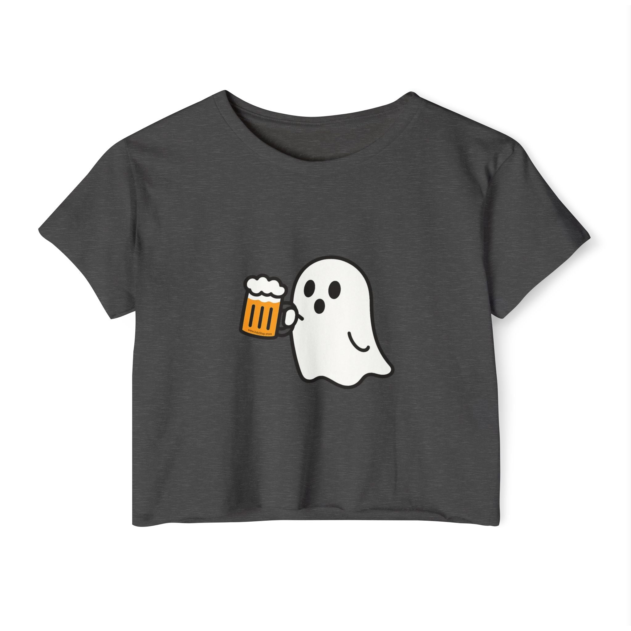 Ghost with Beer Crop Top