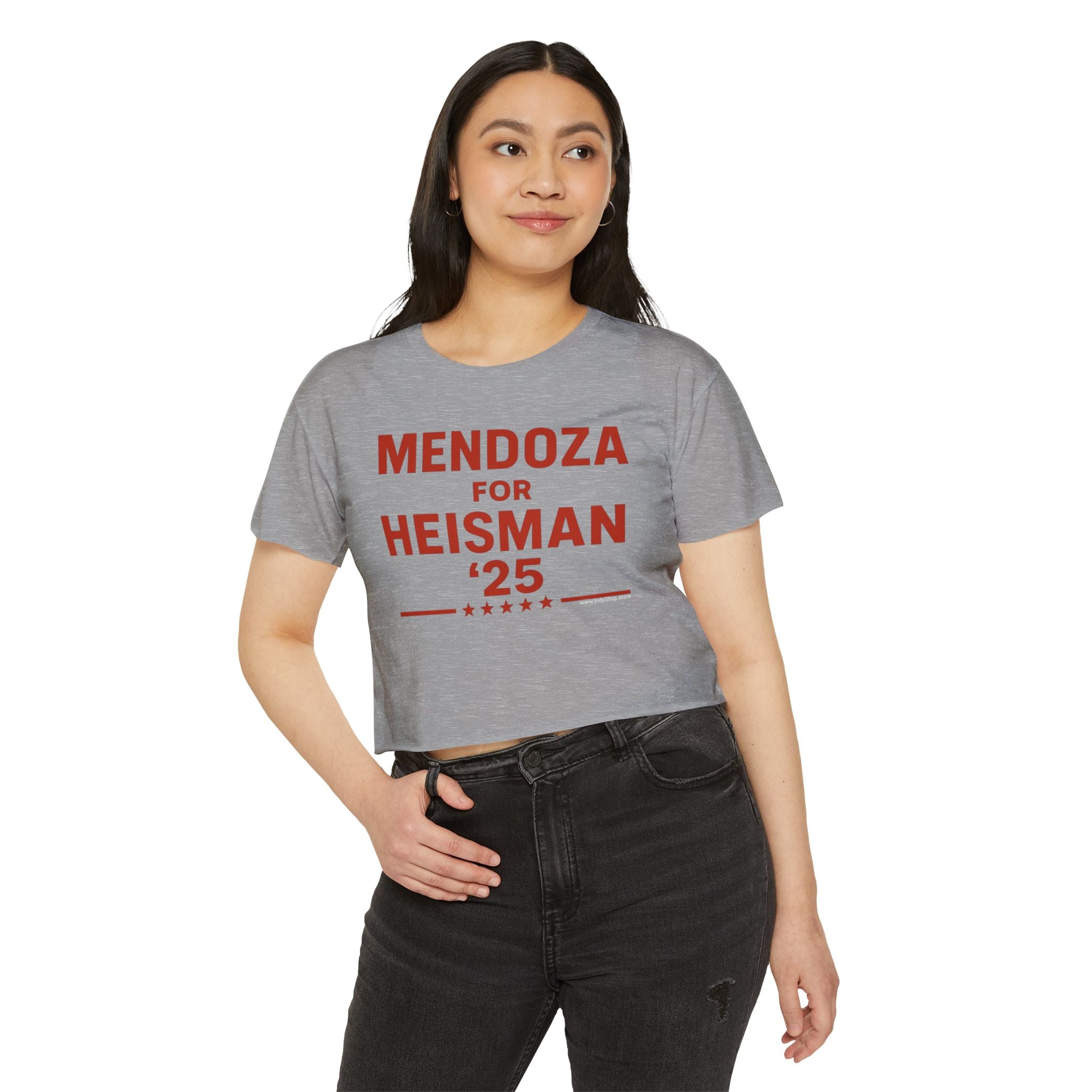 Mendoza for Heisman '25 Women's Crop Top | Indiana Football