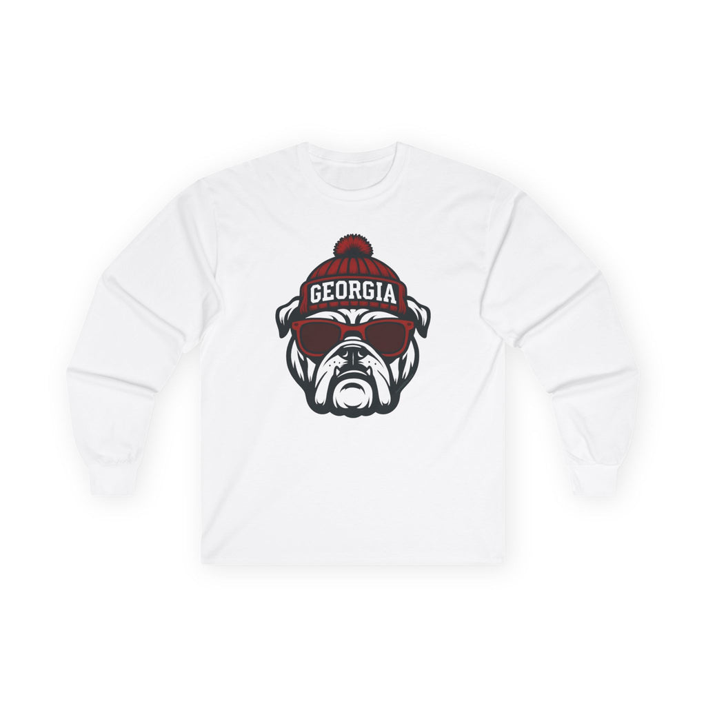 Georgia Bulldog with Glasses and Hat Long Sleeve Tee
