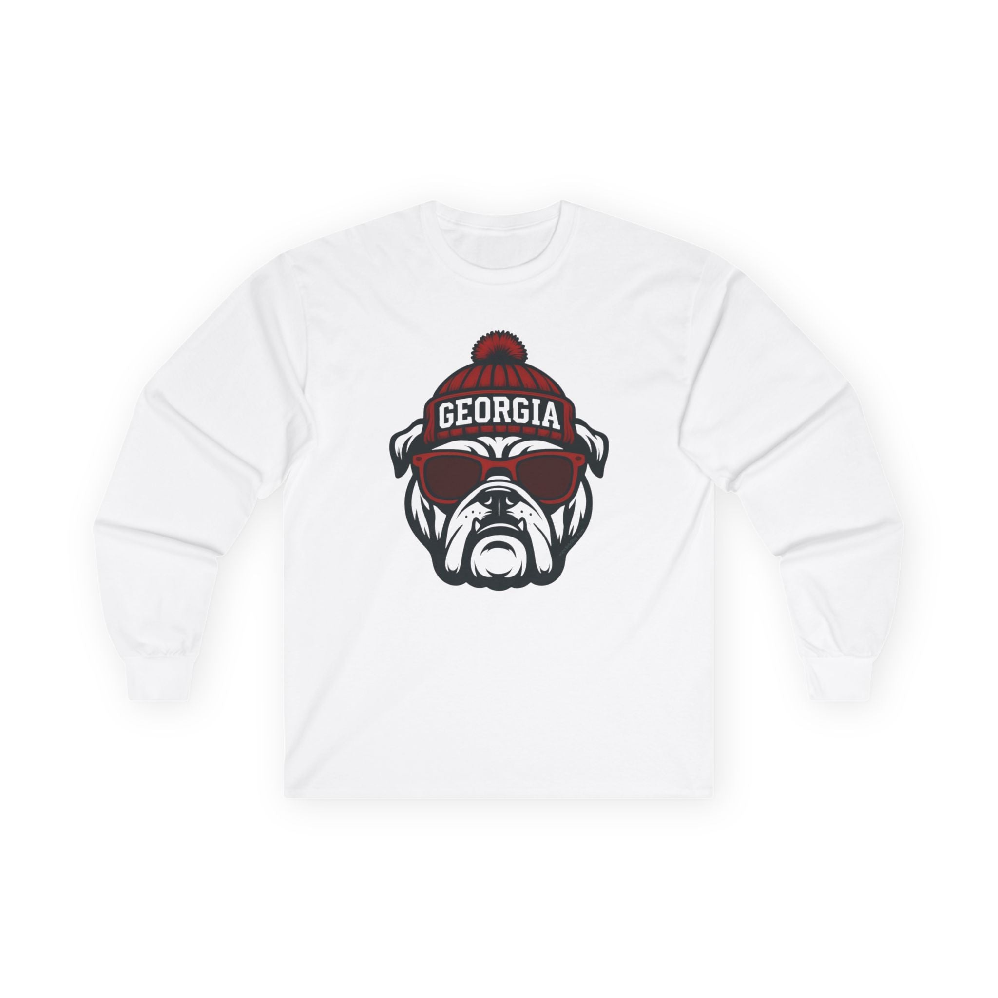 Georgia Bulldog with Glasses and Hat Long Sleeve Tee
